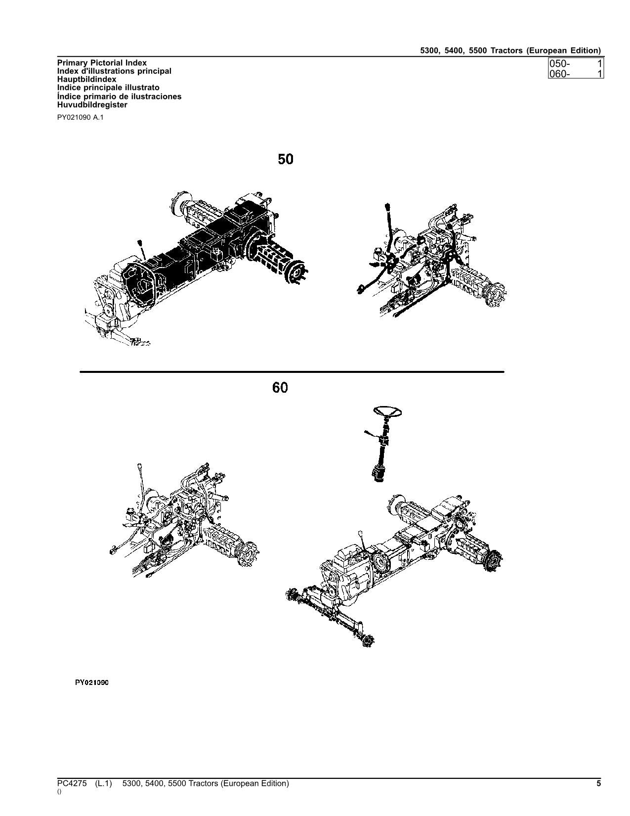 JOHN DEERE 5300 5400 5500 TRACTOR PARTS CATALOG MANUAL