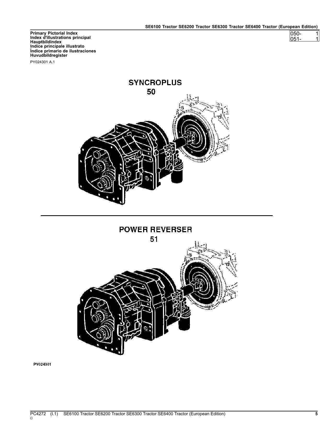 JOHN DEERE SE6100 SE6200 SE6300 SE6400 TRAKTOR TEILEKATALOG HANDBUCH