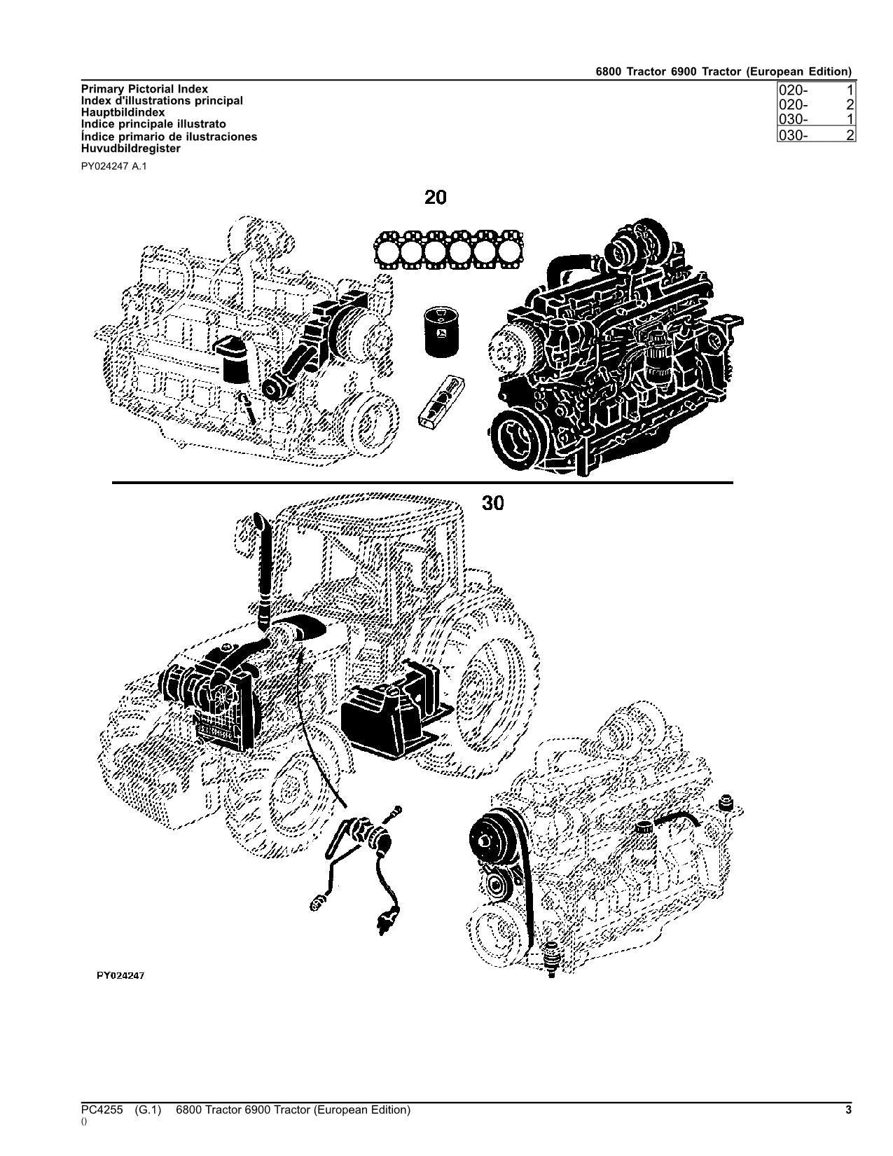 JOHN DEERE 6800 6900 TRACTOR PARTS CATALOG MANUAL