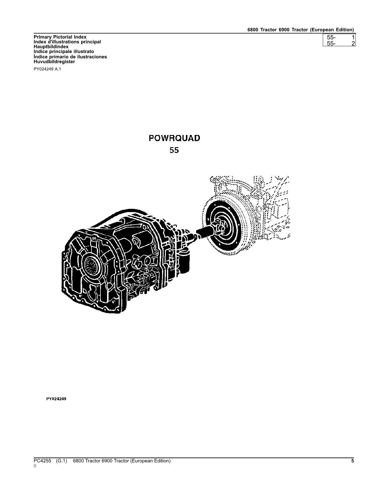 JOHN DEERE 6800 6900 TRACTOR PARTS CATALOG MANUAL