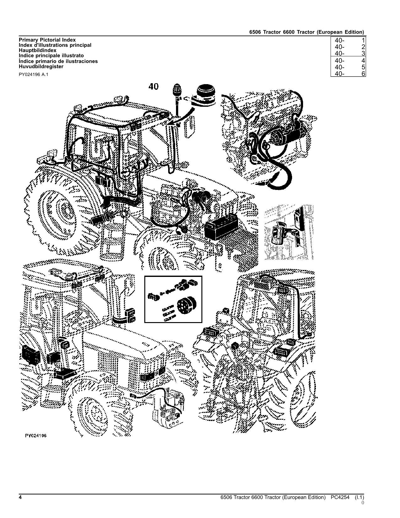 JOHN DEERE 6506 6600 TRACTOR PARTS CATALOG MANUAL