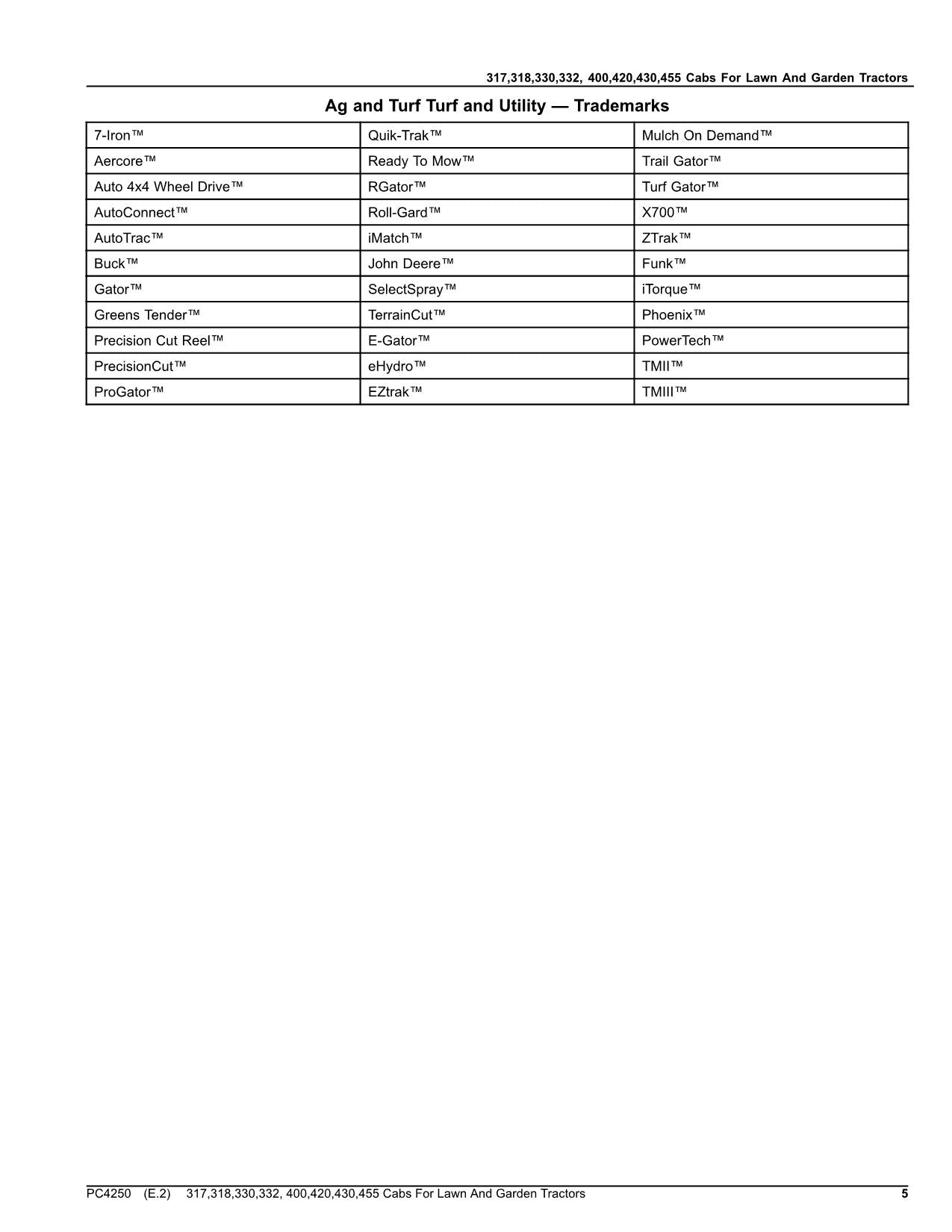 MANUEL DU CATALOGUE DES PIÈCES DE RECHANGE POUR TRACTEUR JOHN DEERE 317 318 330 332 400 420 430 455