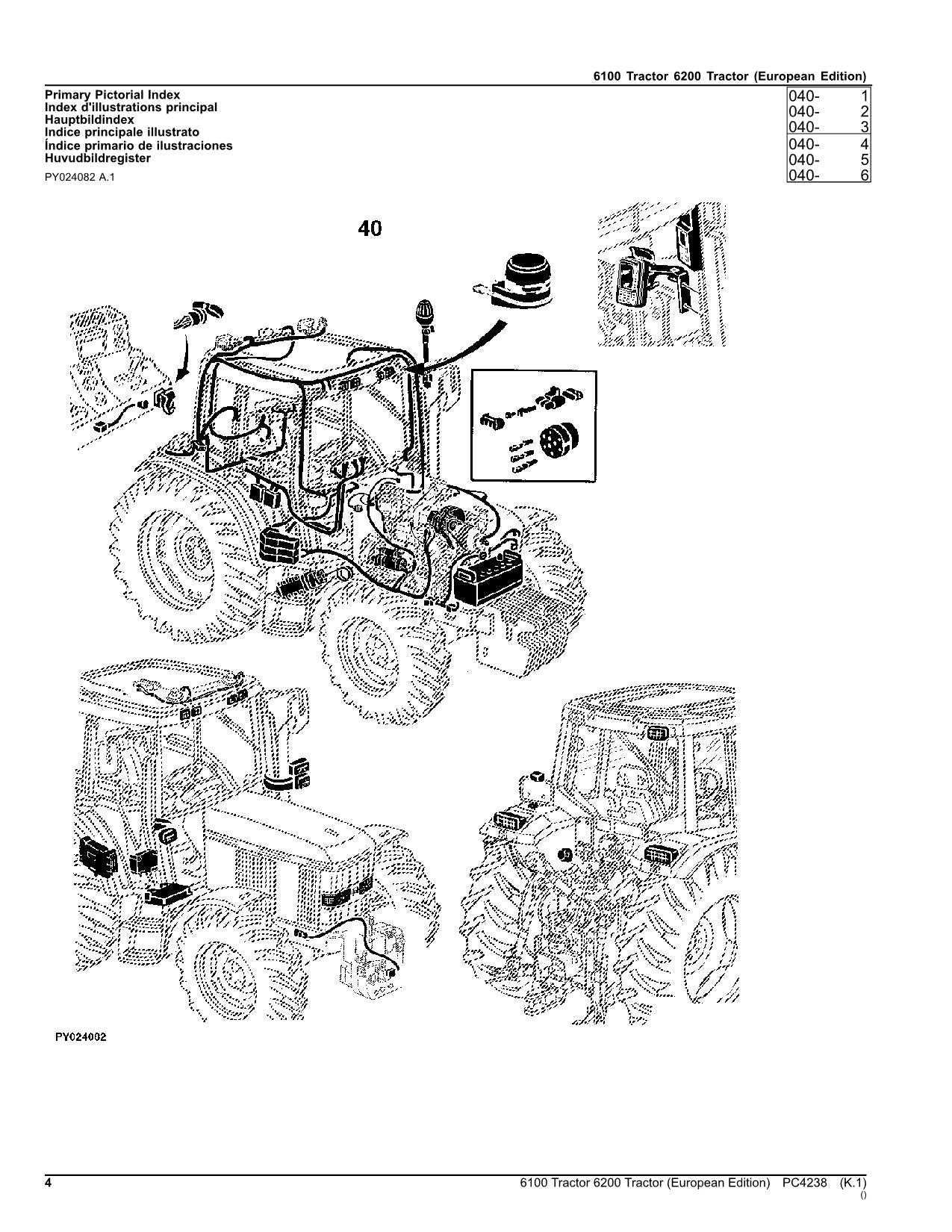 JOHN DEERE 6100 6200 TRAKTOR ERSATZTEILE KATALOGHANDBUCH