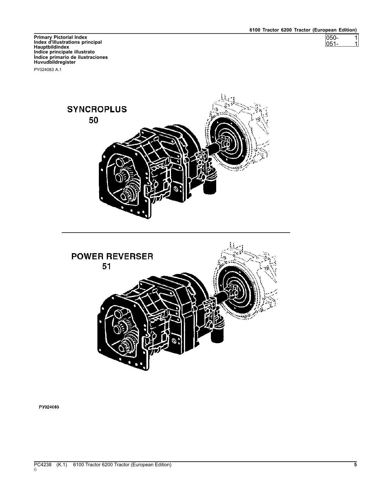 JOHN DEERE 6100 6200 TRAKTOR ERSATZTEILE KATALOGHANDBUCH