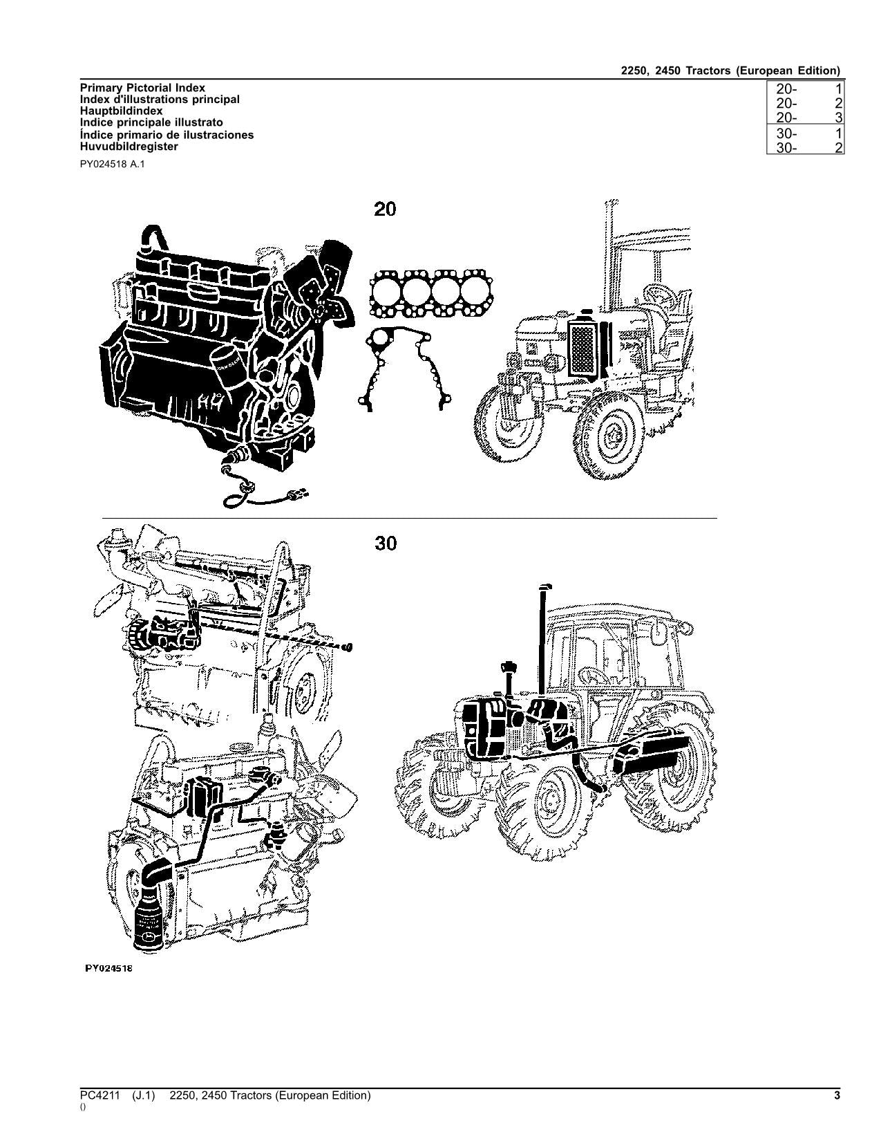 MANUEL DU CATALOGUE DES PIÈCES DE RECHANGE DES TRACTEUR JOHN DEERE 2250 2450