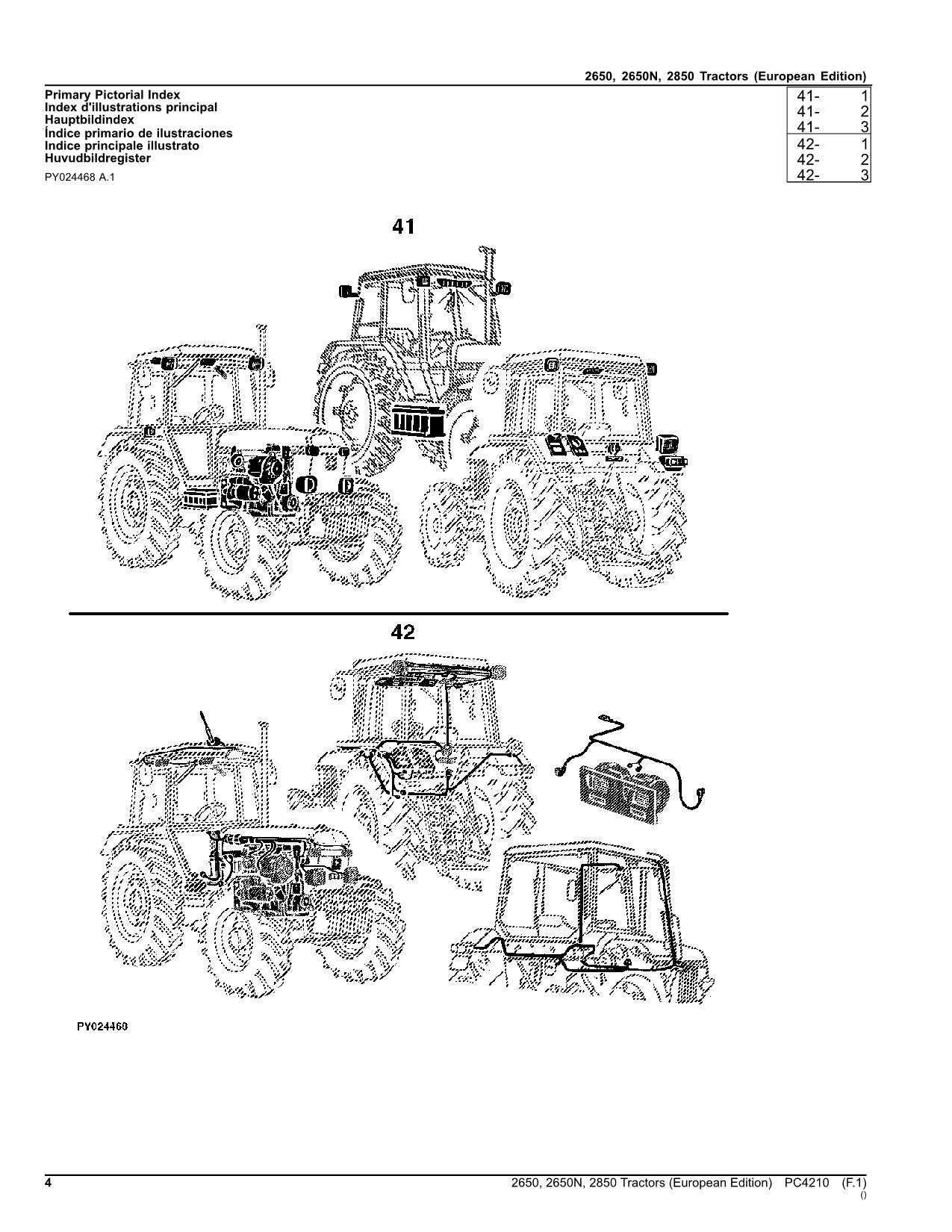 JOHN DEERE 2650 2650N 2850 TRACTOR PARTS CATALOG MANUAL