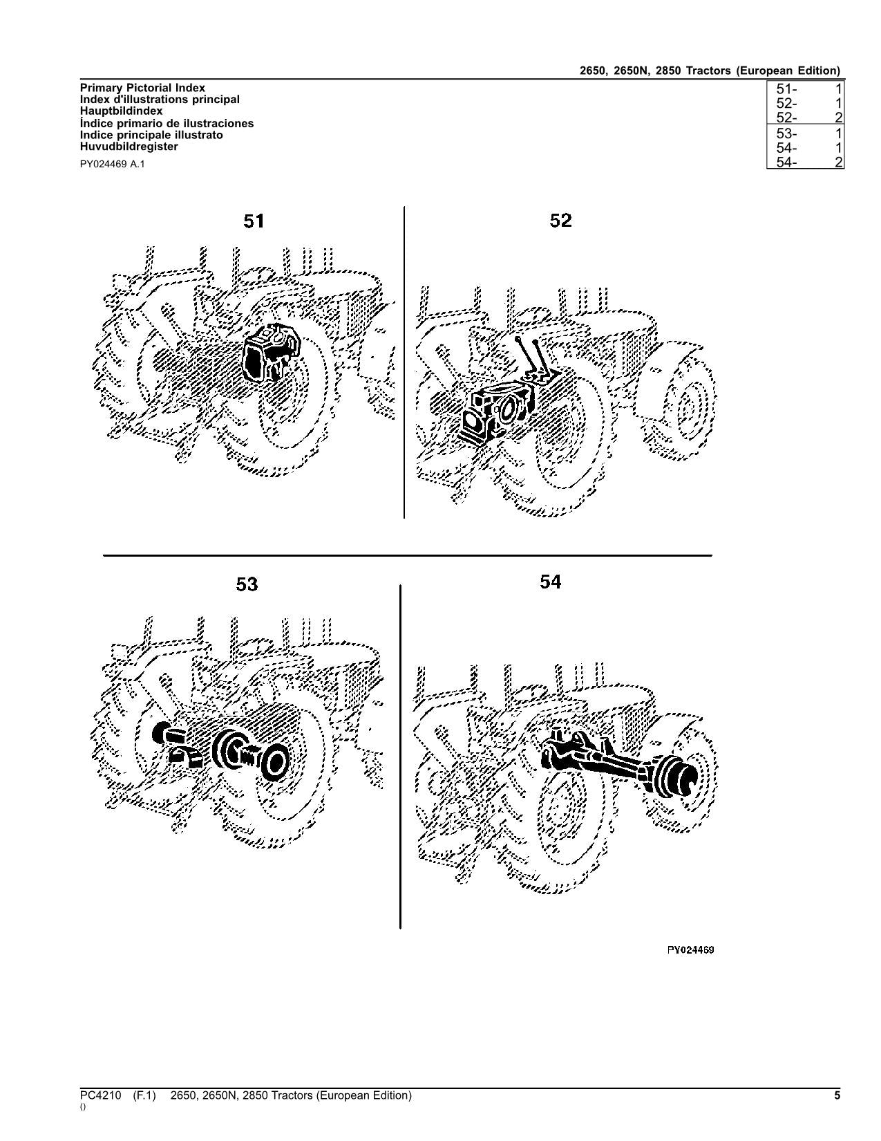 JOHN DEERE 2650 2650N 2850 TRACTOR PARTS CATALOG MANUAL