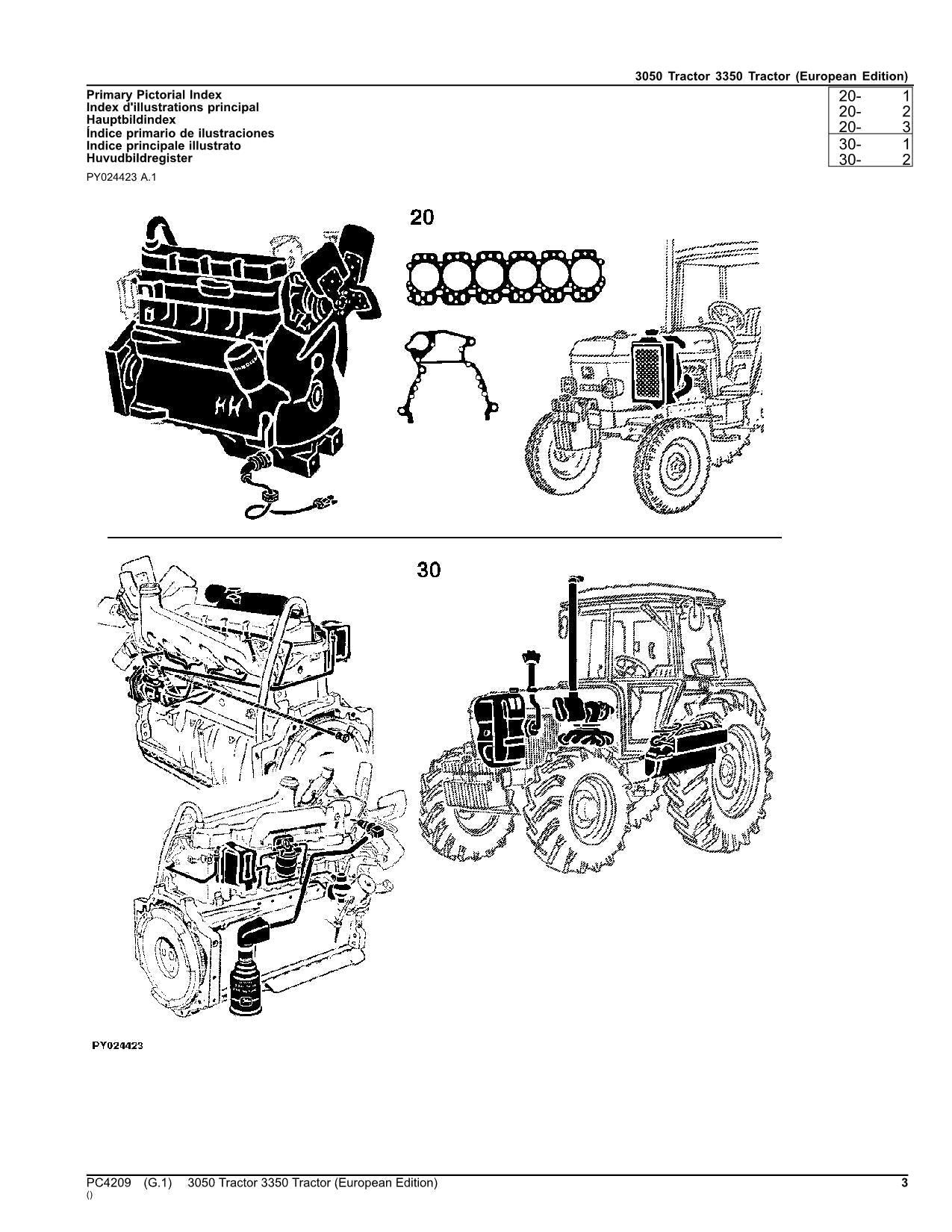 MANUEL DU CATALOGUE DES PIÈCES DE RECHANGE POUR TRACTEUR JOHN DEERE 3050 3350