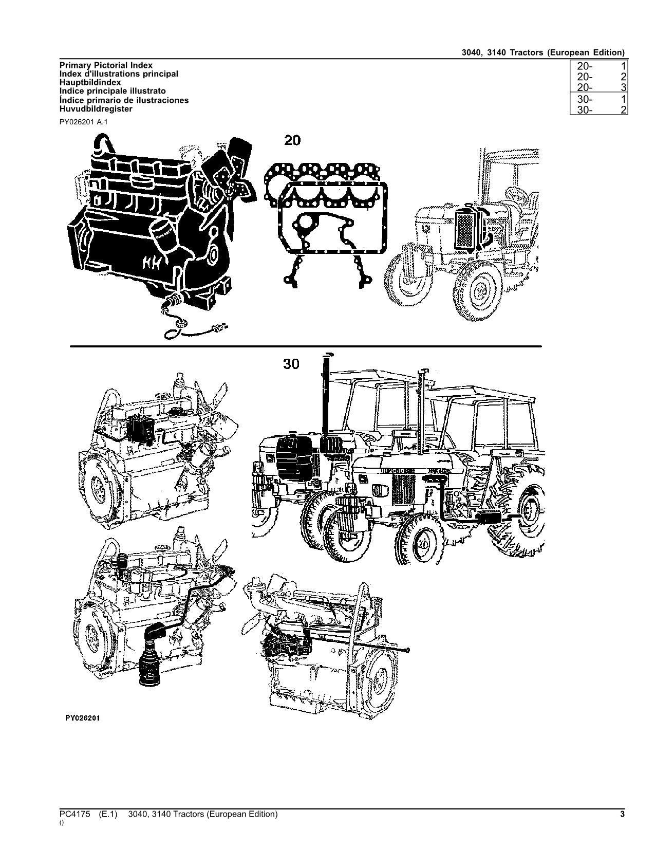 MANUEL DE CATALOGUE DE PIÈCES DE RECHANGE POUR TRACTEUR JOHN DEERE 3040 3140 PC4175 EUROPÉEN