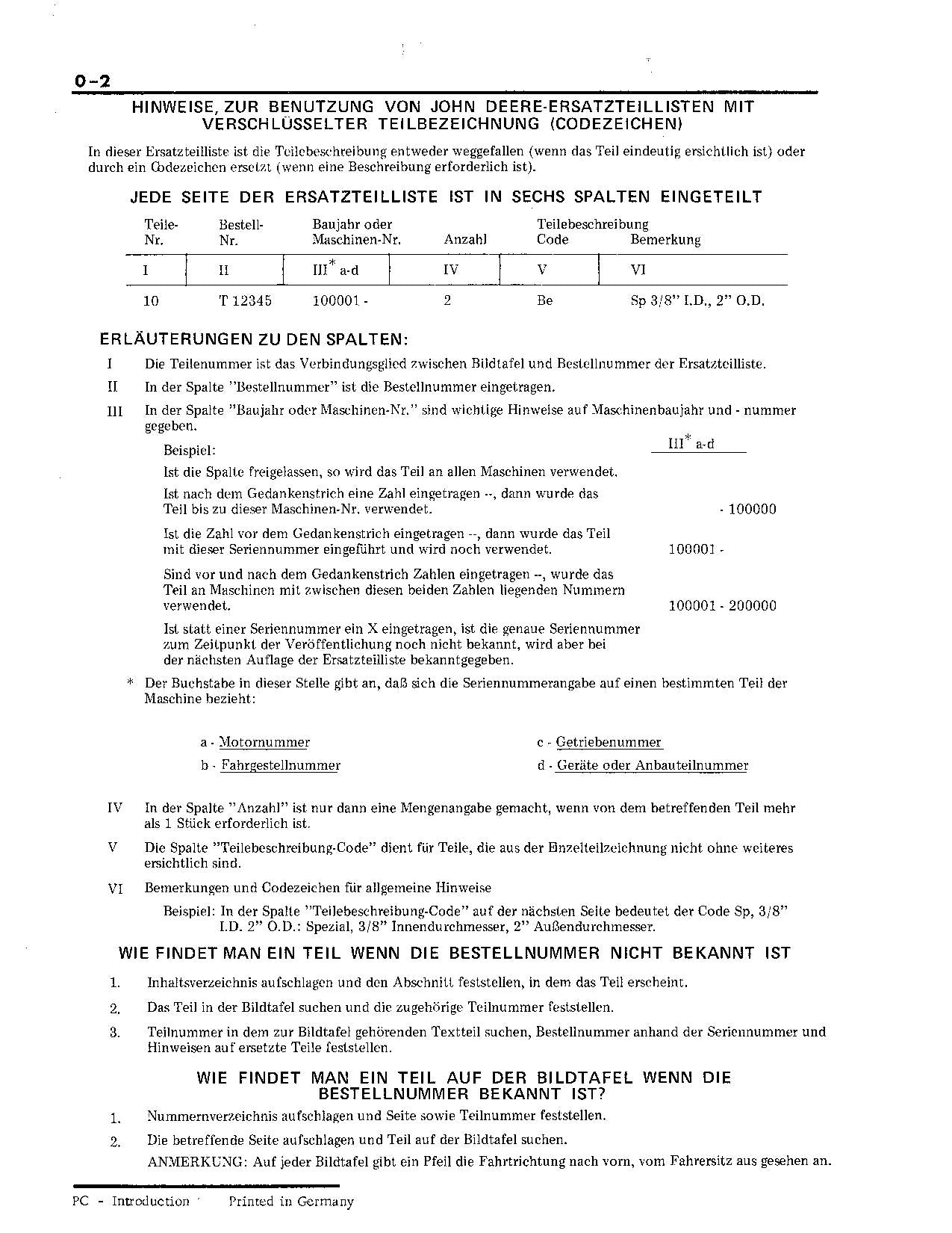 JOHN DEERE 2130 TRACTOR PARTS CATALOG MANUAL