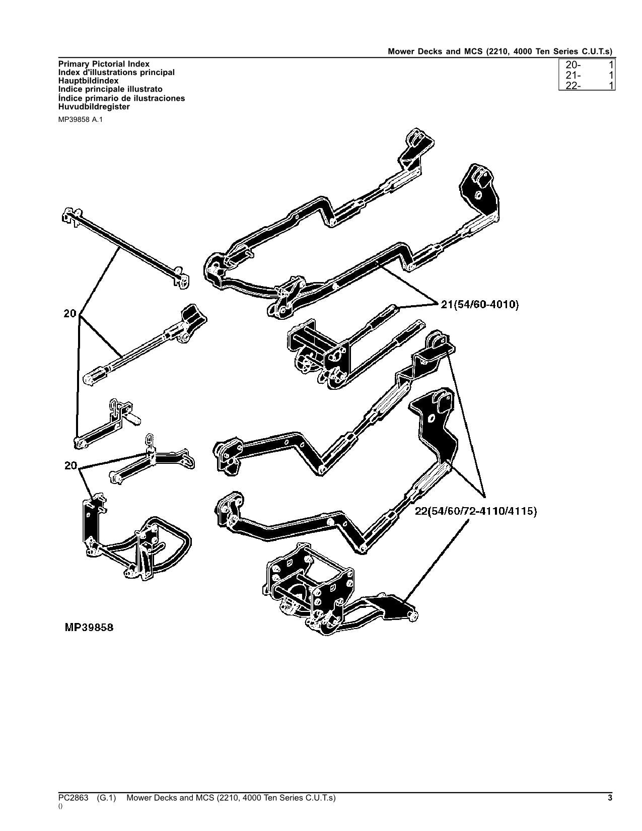 MANUEL DU CATALOGUE DES PIÈCES DE RECHANGE POUR TONDEUSES JOHN DEERE 2210 4000