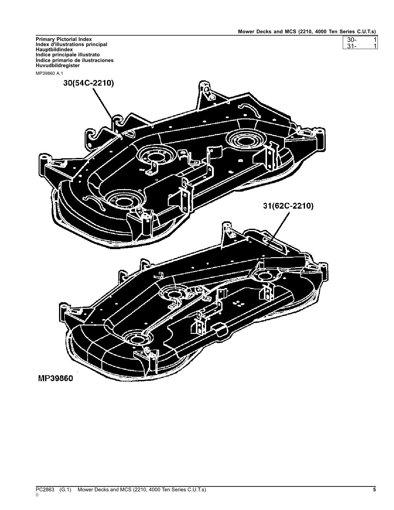 JOHN DEERE 2210 4000 MÄHER ERSATZTEILKATALOGHANDBUCH