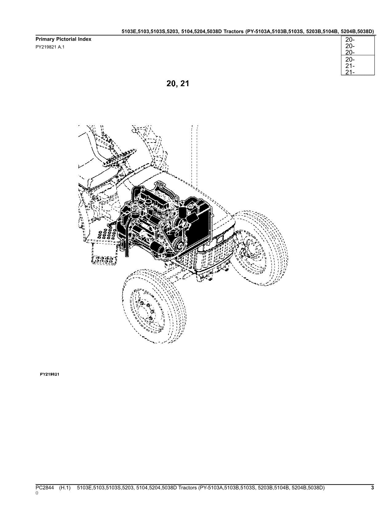 MANUEL DU CATALOGUE DES PIÈCES DE RECHANGE POUR TRACTEUR JOHN DEERE 5038D 5103E 5103 5103S 5203 5104 5204