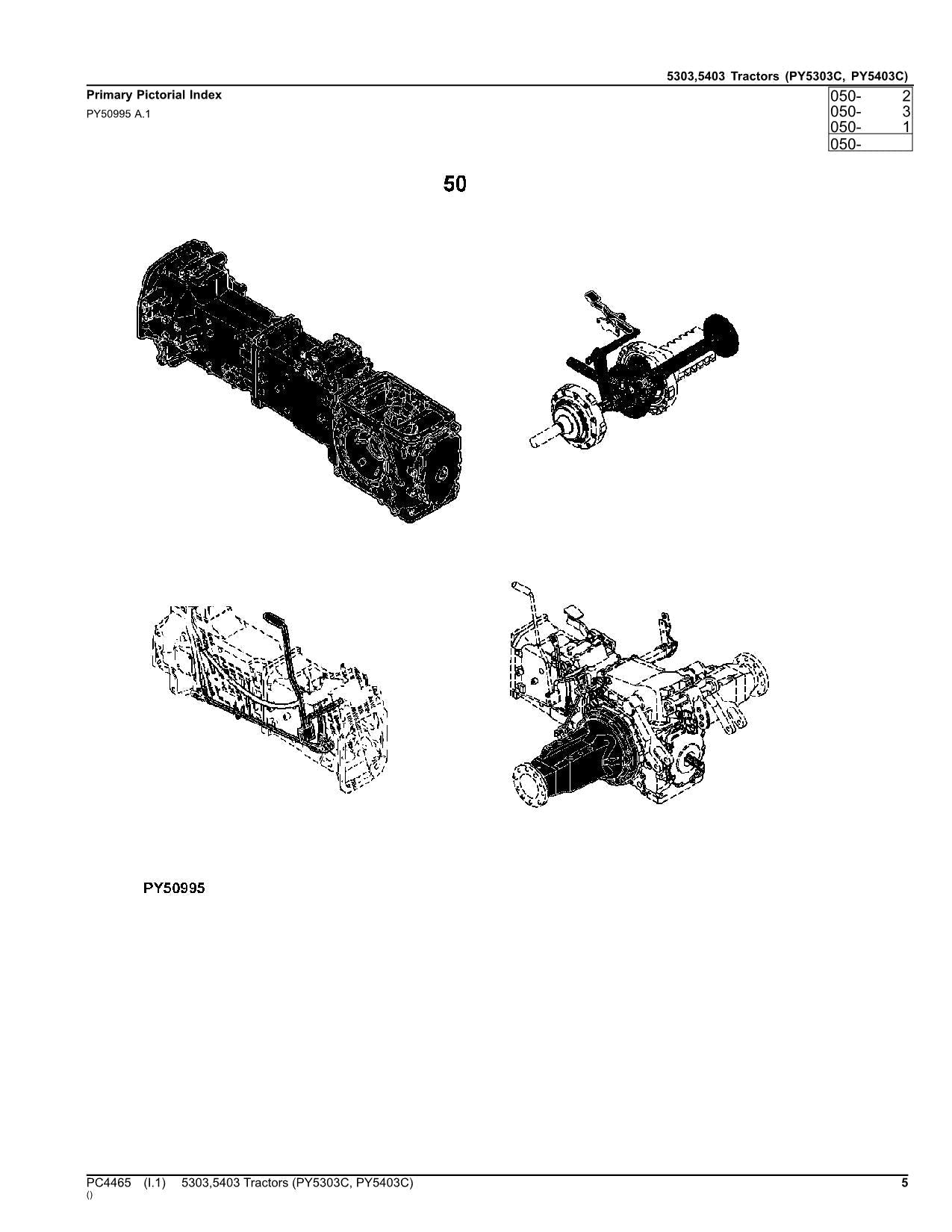 JOHN DEERE 5303 5403 TRACTOR PARTS CATALOG MANUAL NORTH AMERICAN EDITION