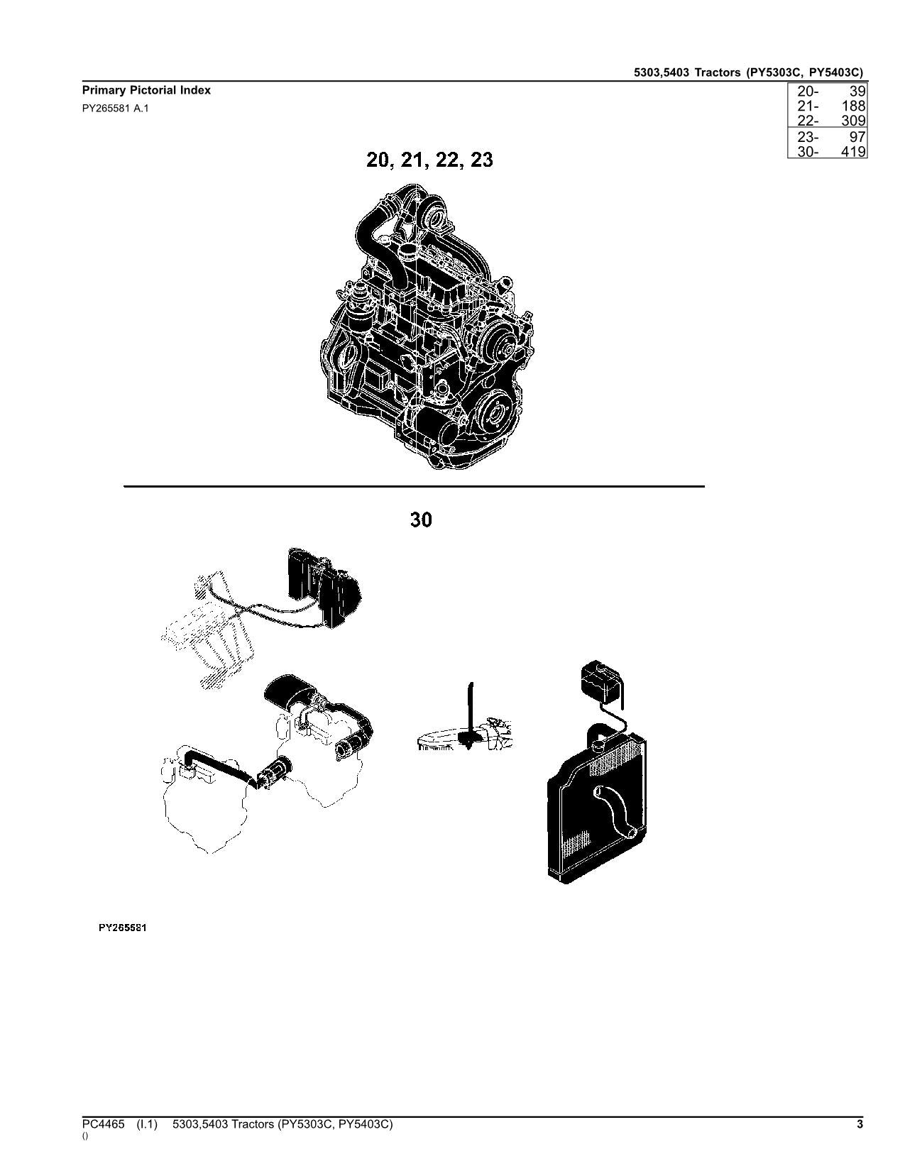 JOHN DEERE 5303 5403 TRAKTOR TEILEKATALOG HANDBUCH NORDAMERIKANISCHE AUSGABE