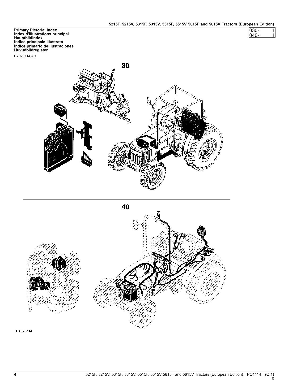 MANUEL DU CATALOGUE DES PIÈCES DE RECHANGE DU TRACTEUR JOHN DEERE 5515F 5515V 5615F 5615V