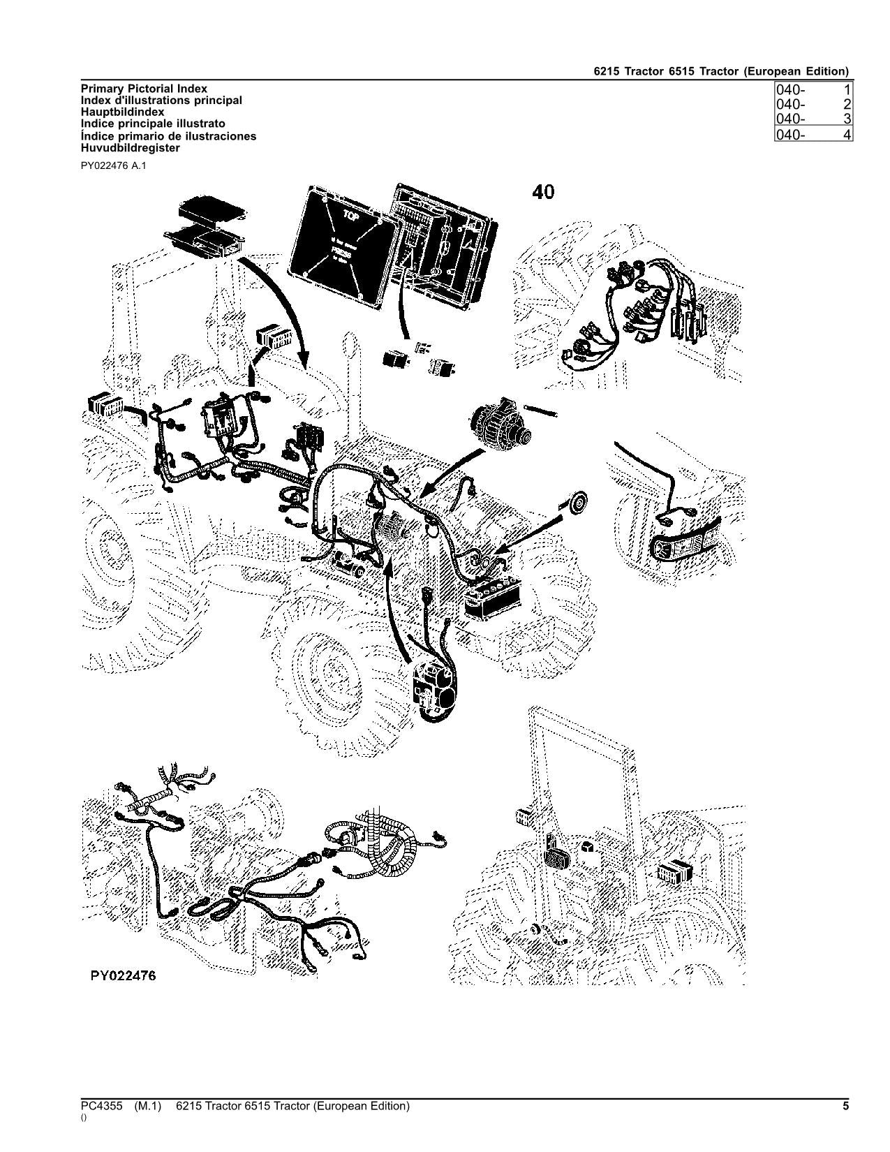 JOHN DEERE 6215 6515 TRAKTOR ERSATZTEILKATALOGHANDBUCH