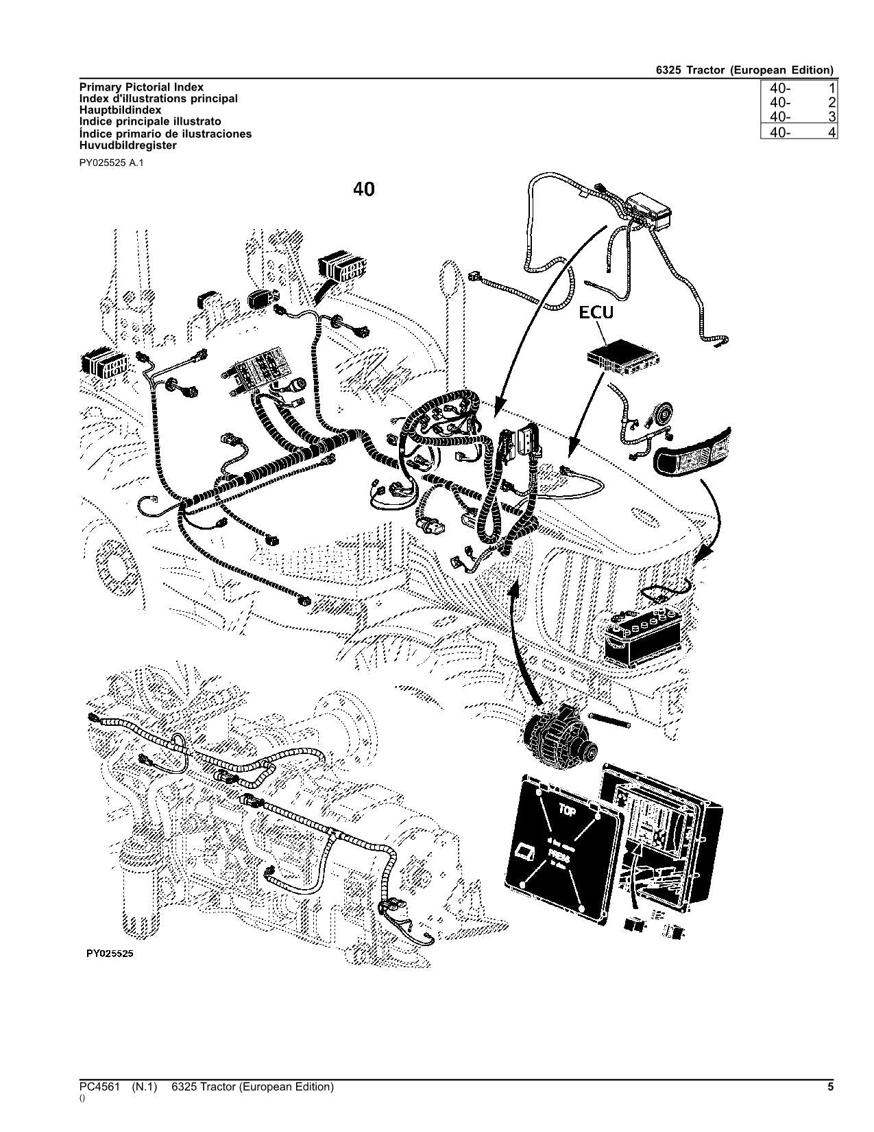 JOHN DEERE 6325 TRACTOR PARTS CATALOG MANUAL