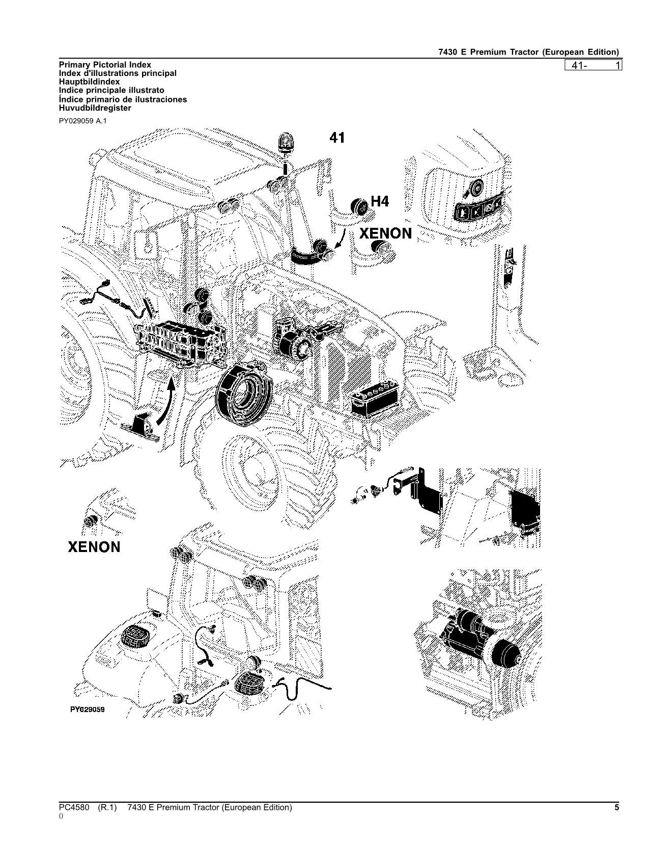 JOHN DEERE 7430 E TRAKTOR ERSATZTEILKATALOGHANDBUCH