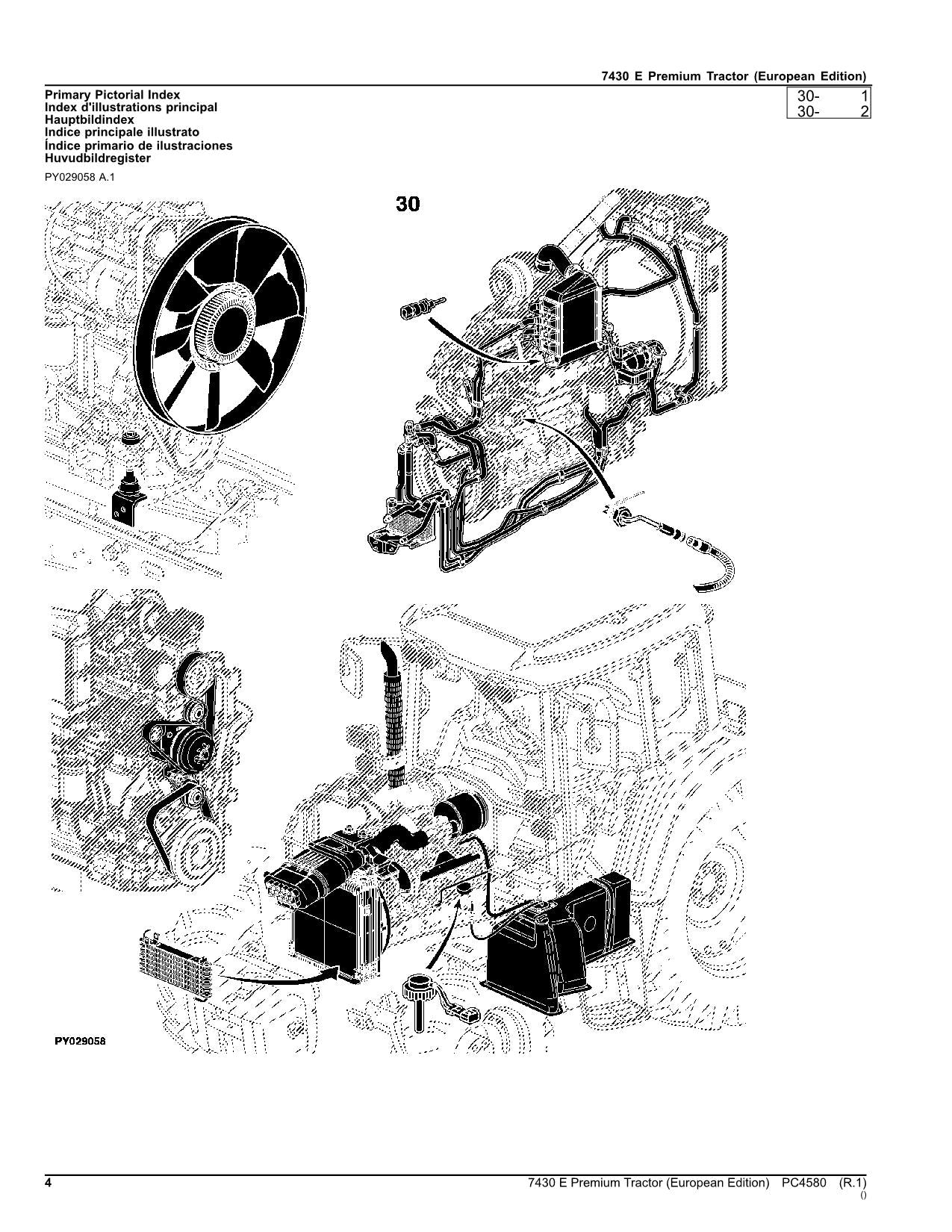 JOHN DEERE 7430 E TRACTOR PARTS CATALOG MANUAL