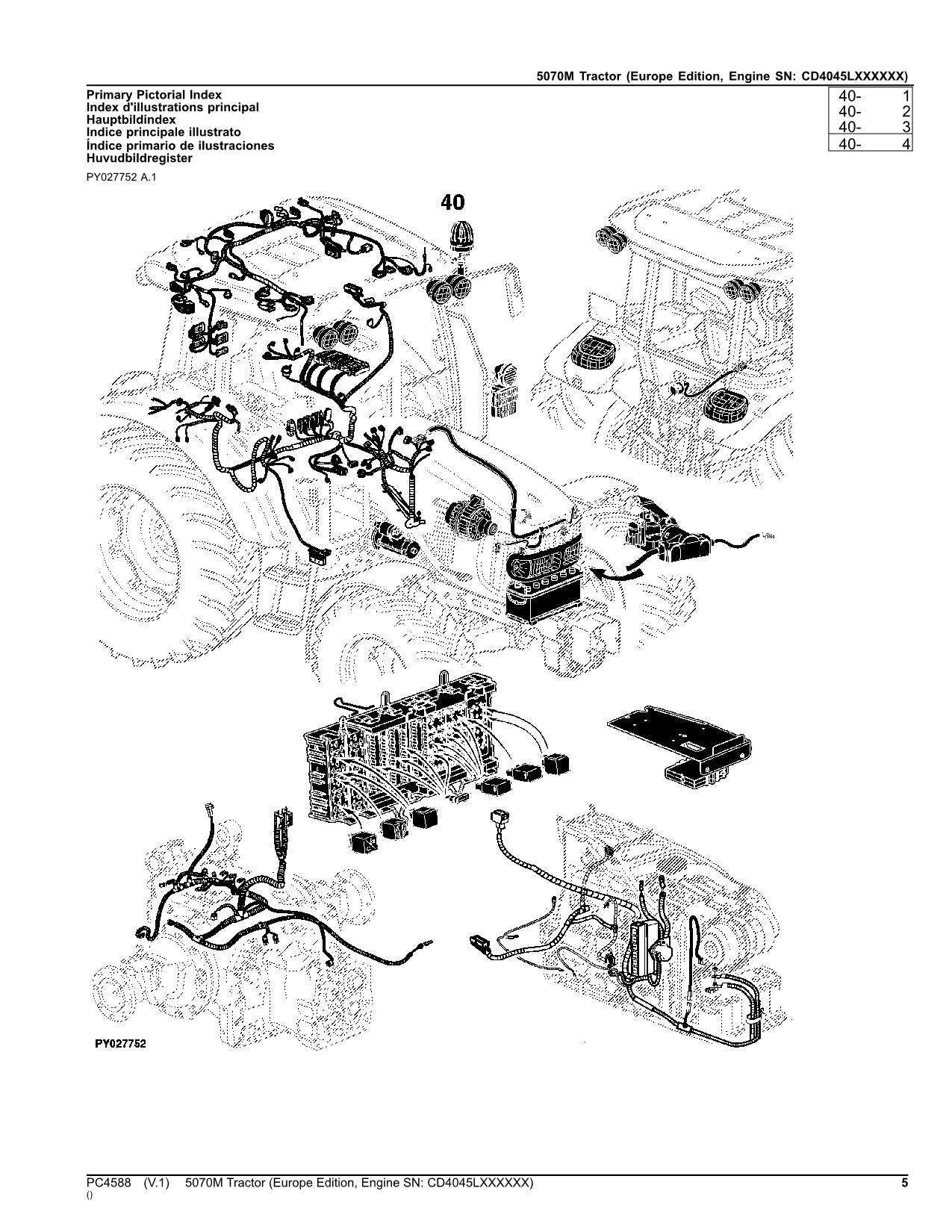 JOHN DEERE 5070M TRAKTOR-TEILEKATALOGHANDBUCH