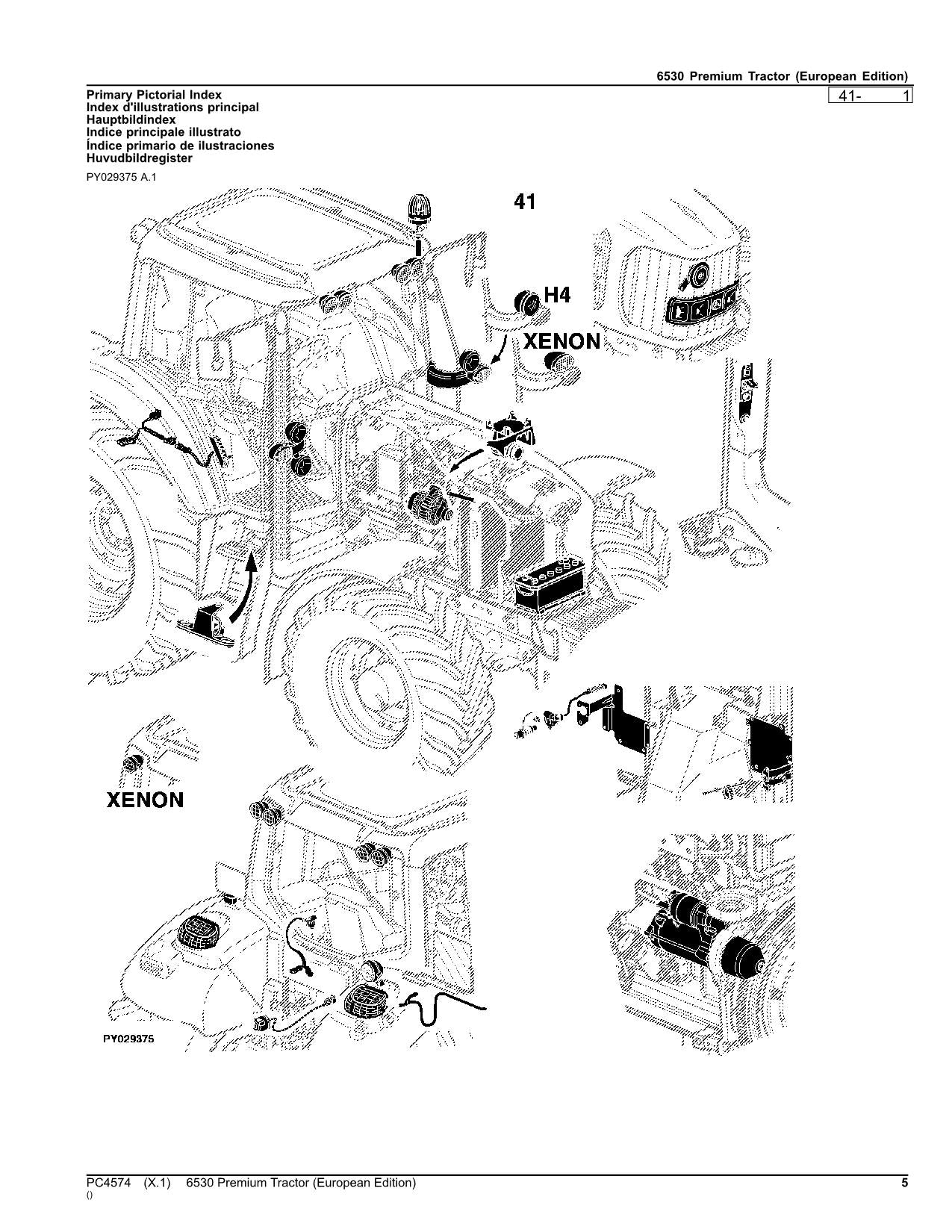 MANUEL DU CATALOGUE DES PIÈCES DE RECHANGE DU TRACTEUR JOHN DEERE 6530 ÉDITION EUROPÉENNE