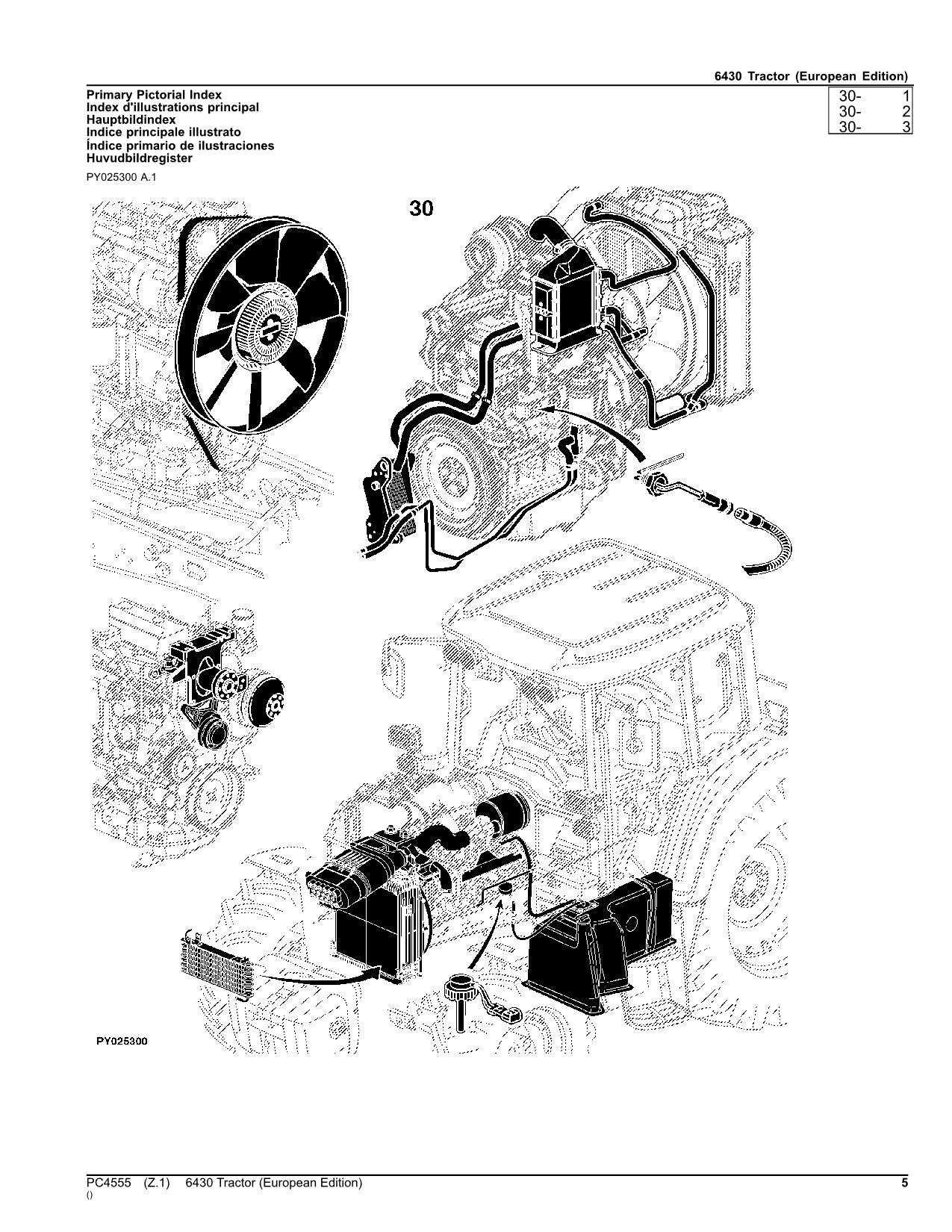 JOHN DEERE 6430 TRACTOR PARTS CATALOG MANUAL EUROPEAN EDITION