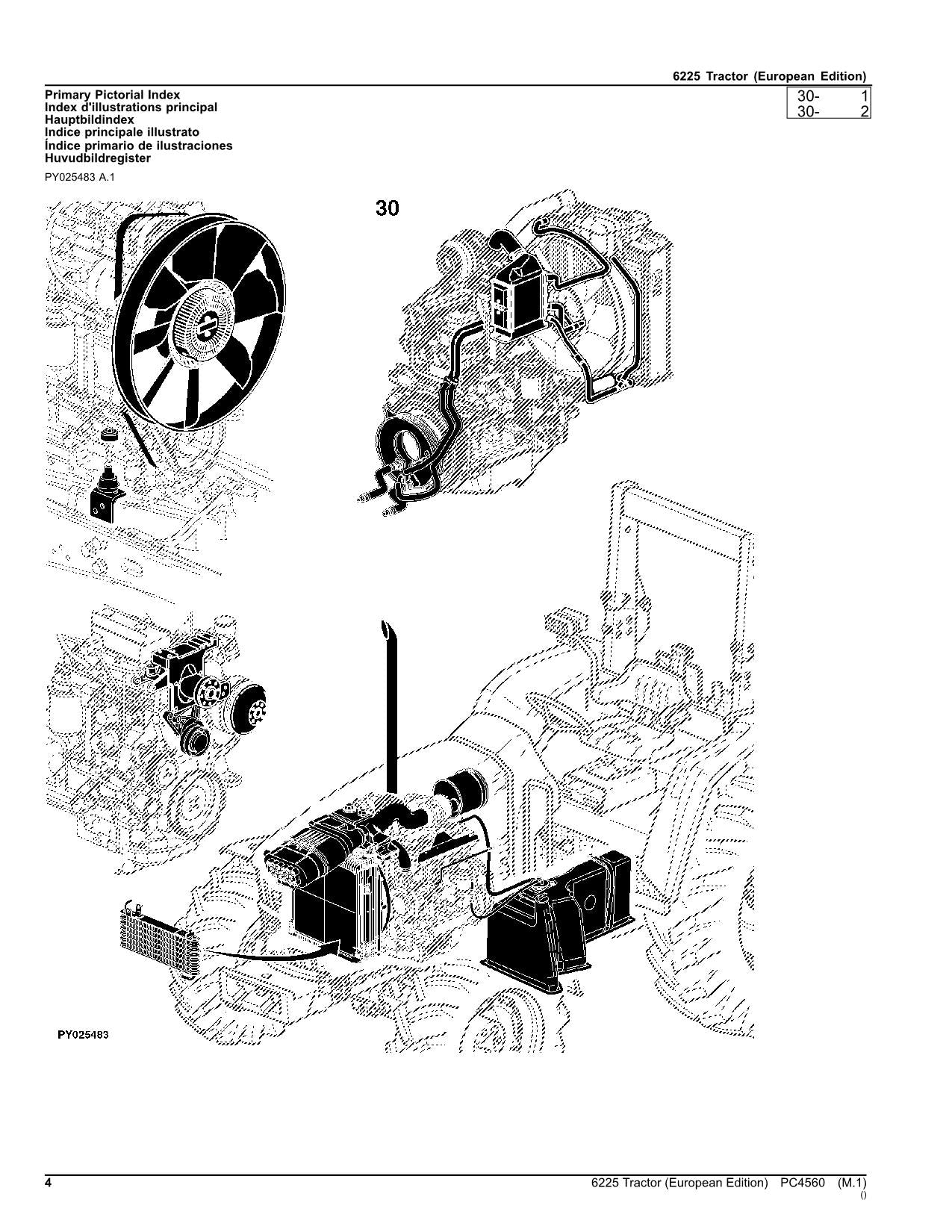 JOHN DEERE 6225 TRACTOR PARTS CATALOG MANUAL