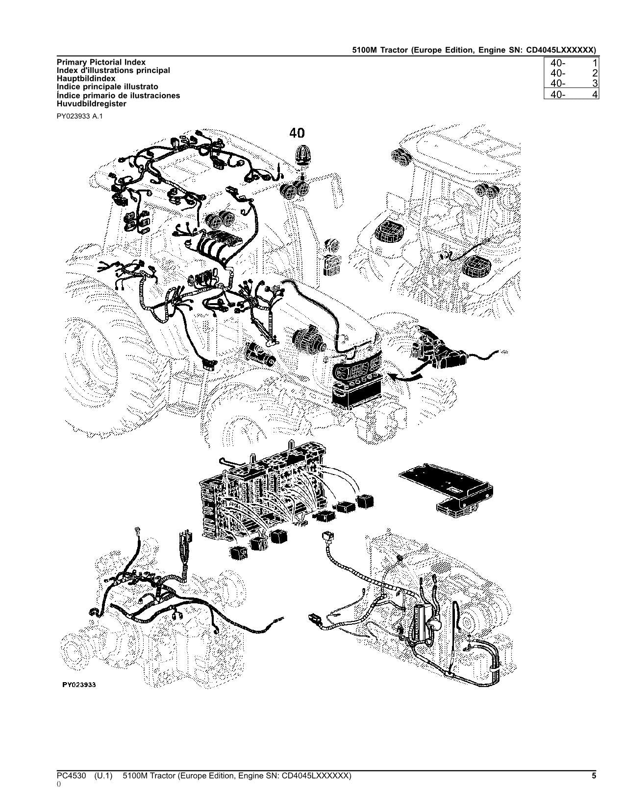 JOHN DEERE 5100M TRACTOR PARTS CATALOG MANUAL EUROPEAN EUROPEAN EDITION