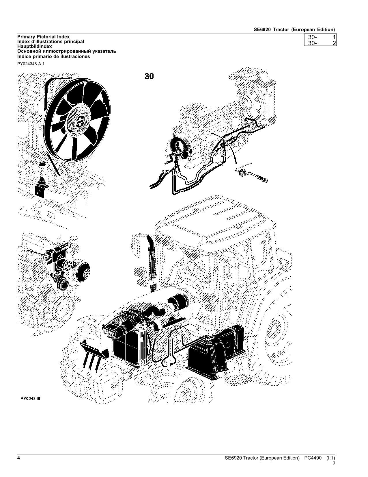 JOHN DEERE SE6920 TRAKTOR ERSATZTEILKATALOGHANDBUCH