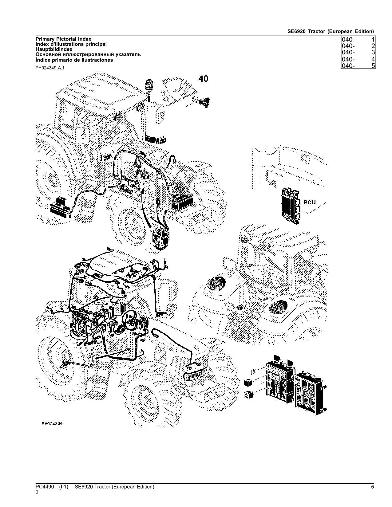 JOHN DEERE SE6920 TRAKTOR ERSATZTEILKATALOGHANDBUCH