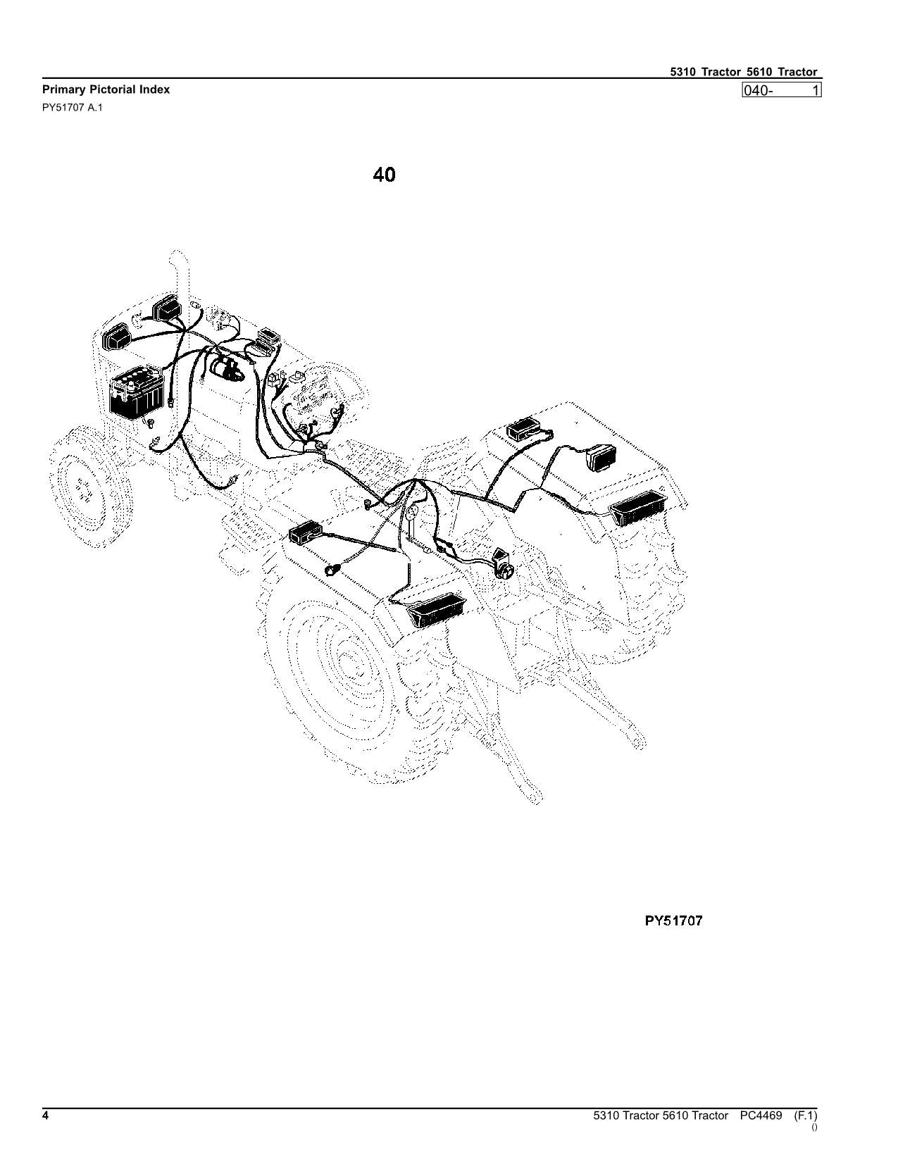 JOHN DEERE 5310 5610 TRACTOR PARTS CATALOG MANUAL