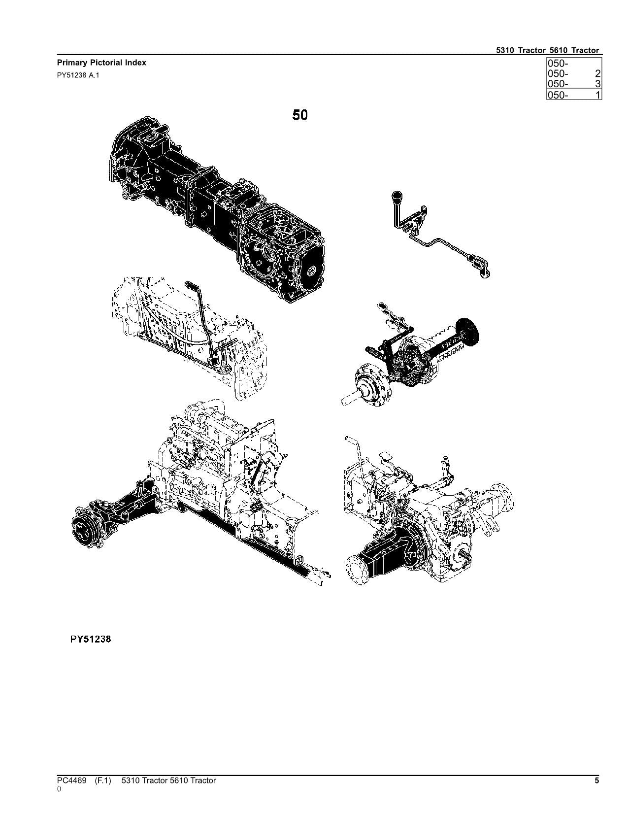 JOHN DEERE 5310 5610 TRACTOR PARTS CATALOG MANUAL