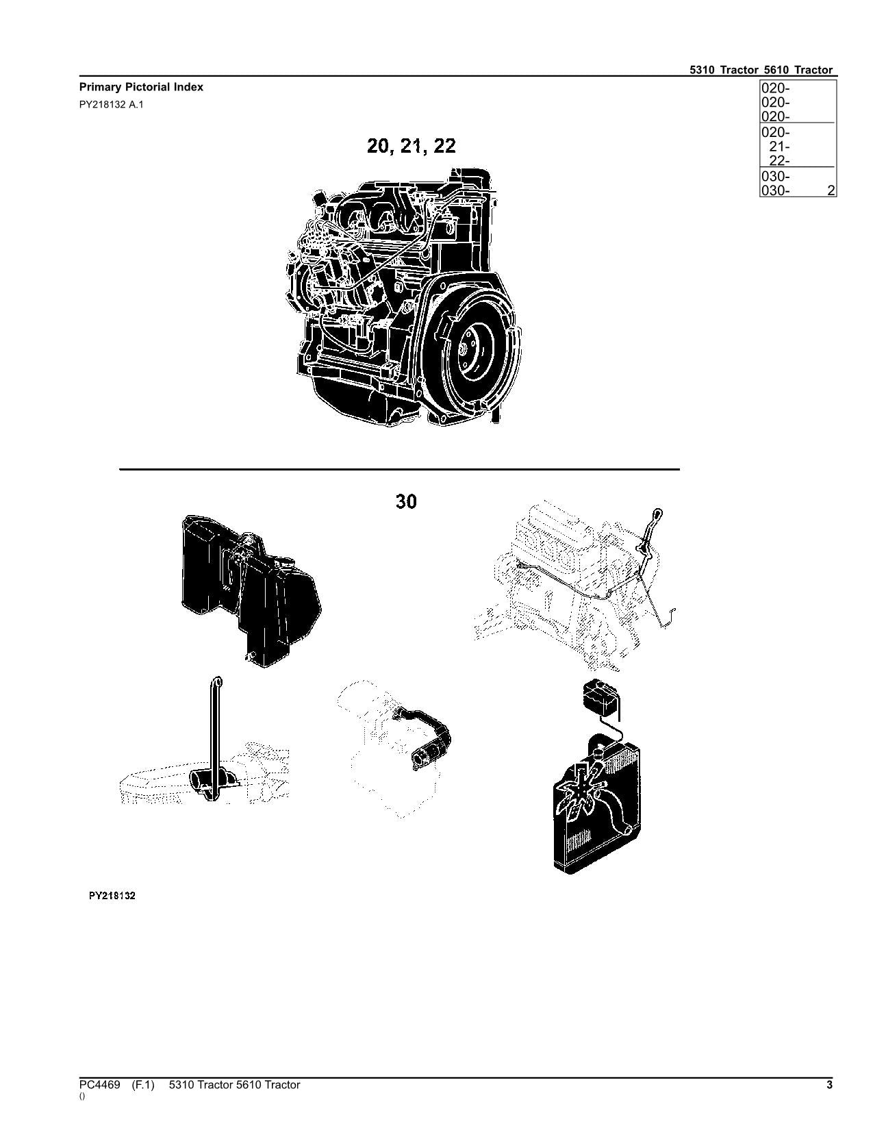 JOHN DEERE 5310 5610 TRACTOR PARTS CATALOG MANUAL