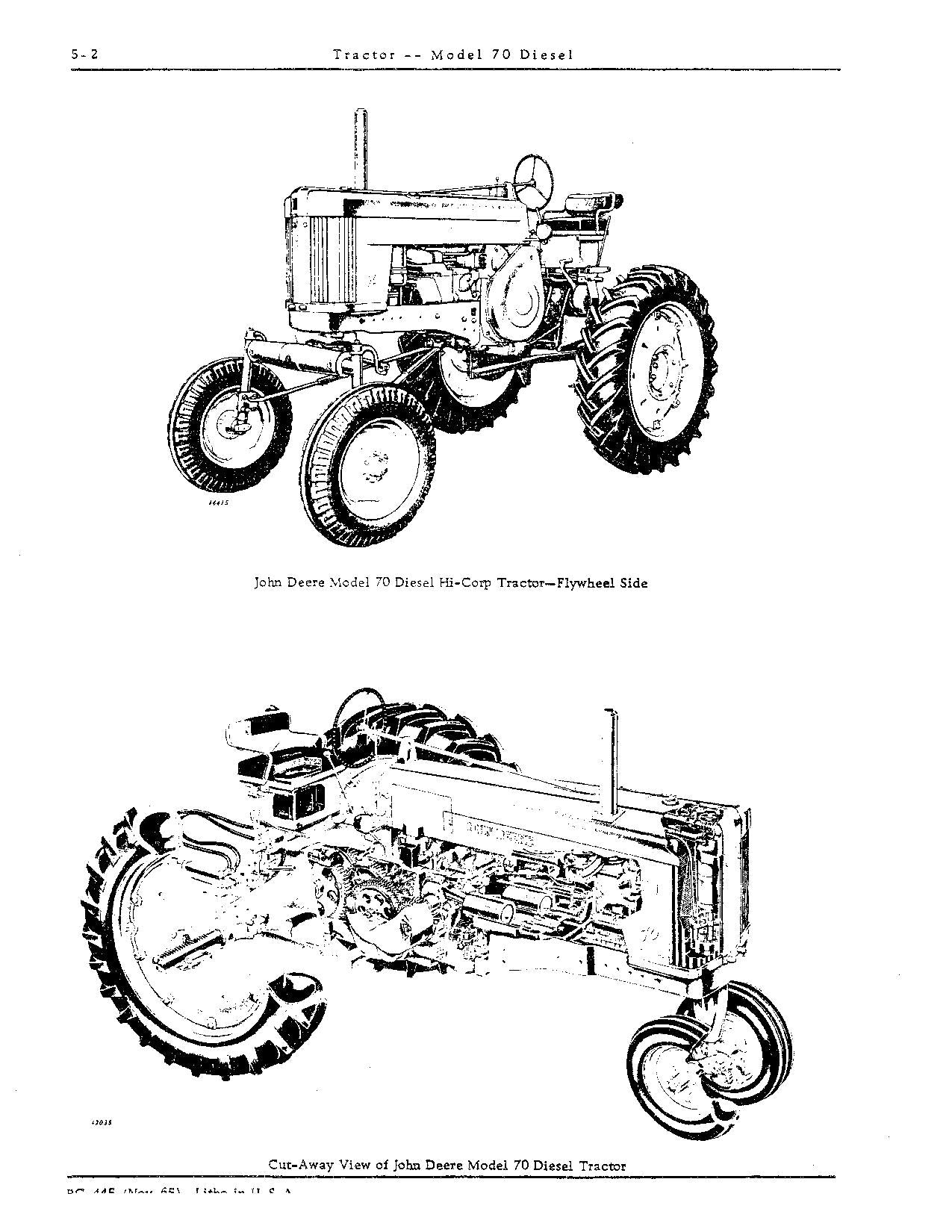 JOHN DEERE 70 TRACTOR PARTS CATALOG MANUAL PC445