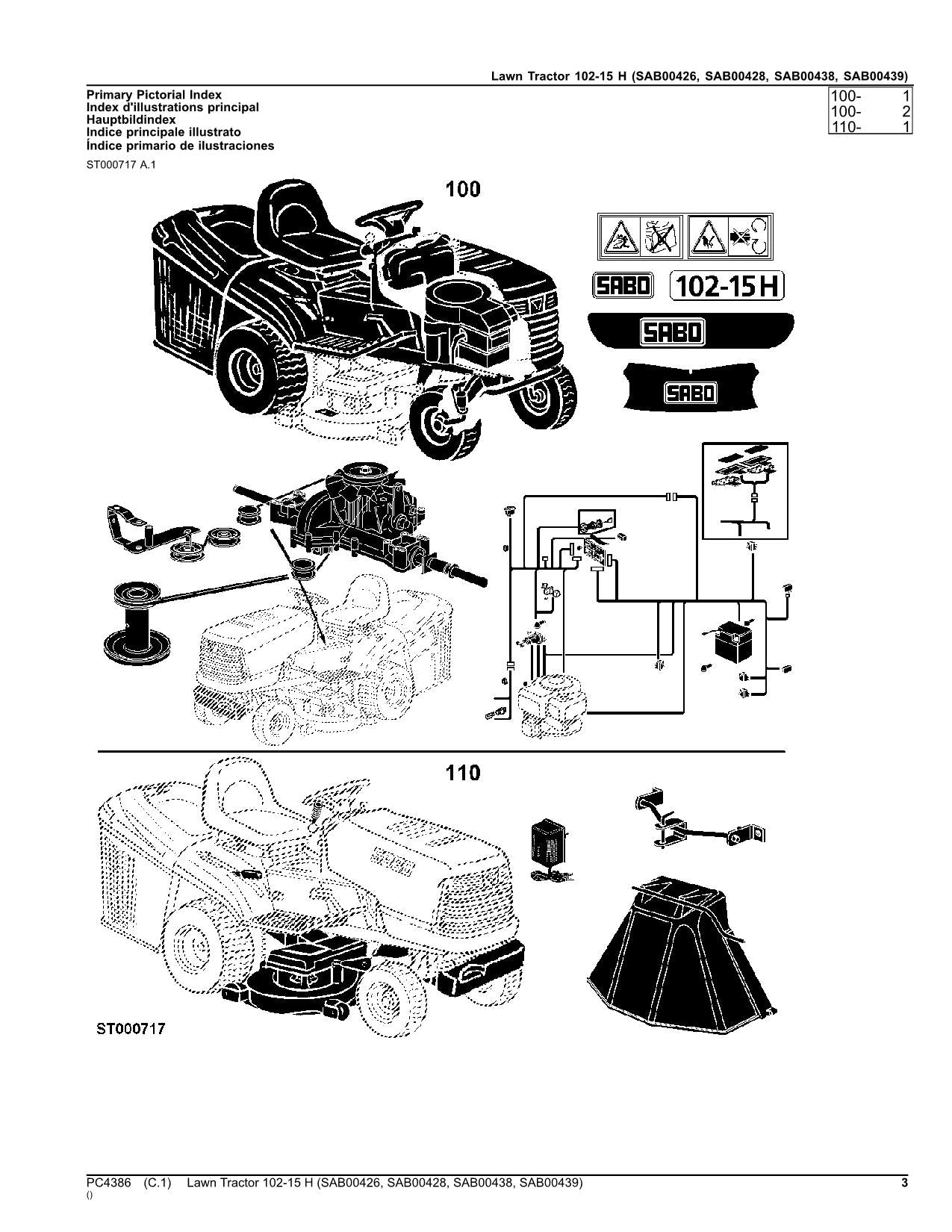 JOHN DEERE SAB00426 SAB00428 SAB00438 SAB00439 TRAKTOR TEILEKATALOG HANDBUCH