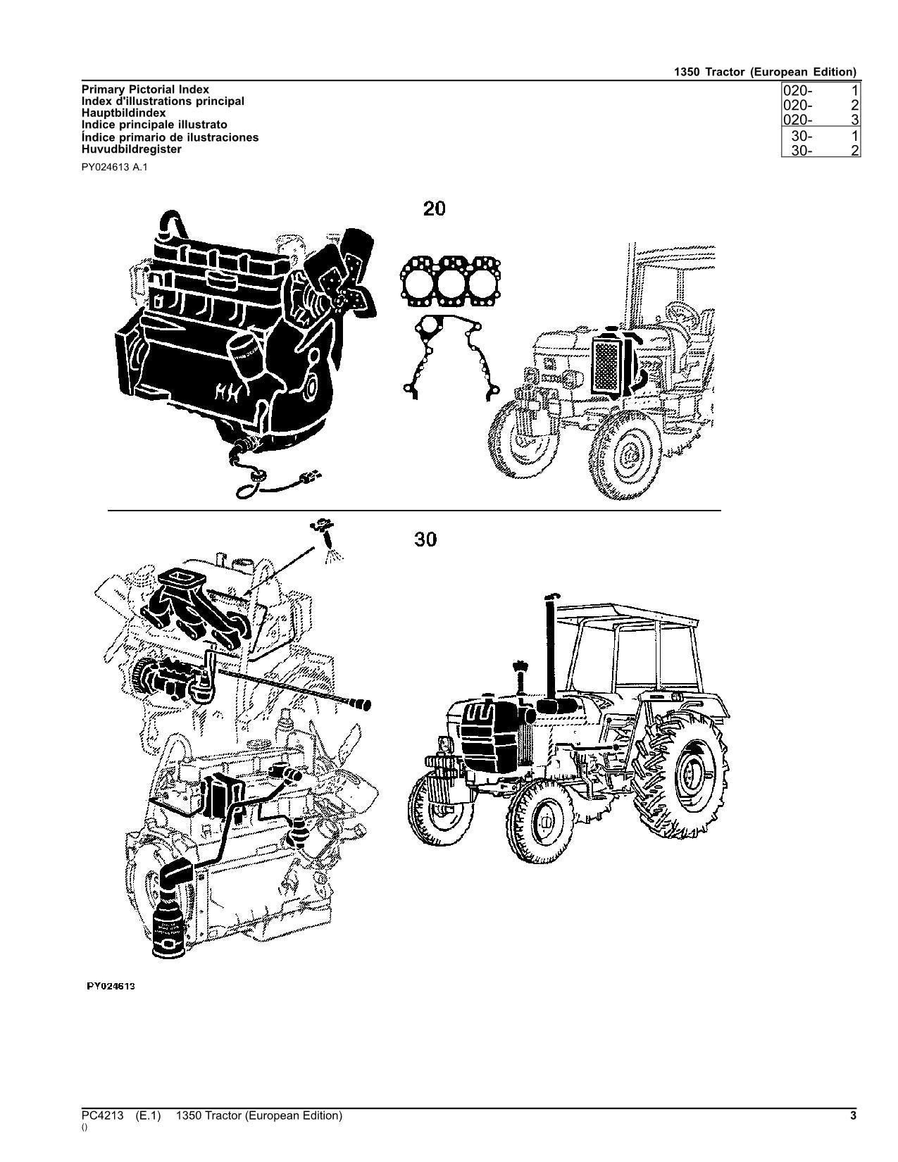 MANUEL DU CATALOGUE DES PIÈCES DU TRACTEUR JOHN DEERE 1350