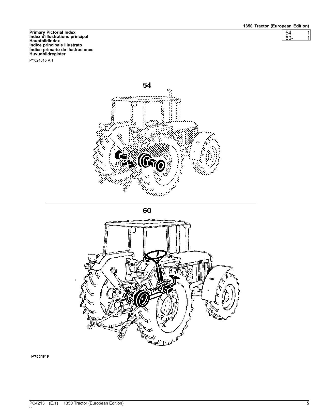 JOHN DEERE 1350 TRAKTOR ERSATZTEILKATALOGHANDBUCH