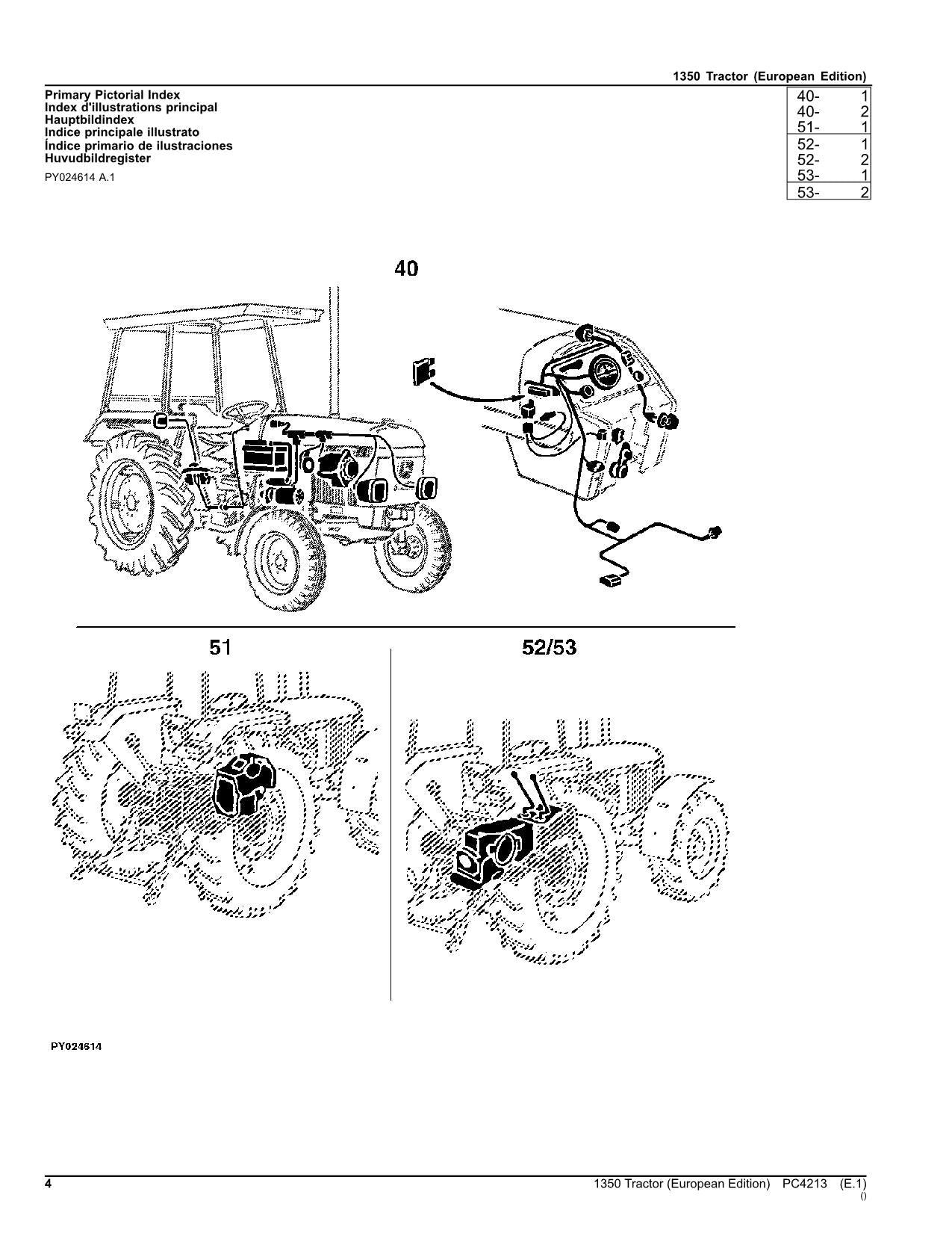 JOHN DEERE 1350 TRACTOR PARTS CATALOG MANUAL