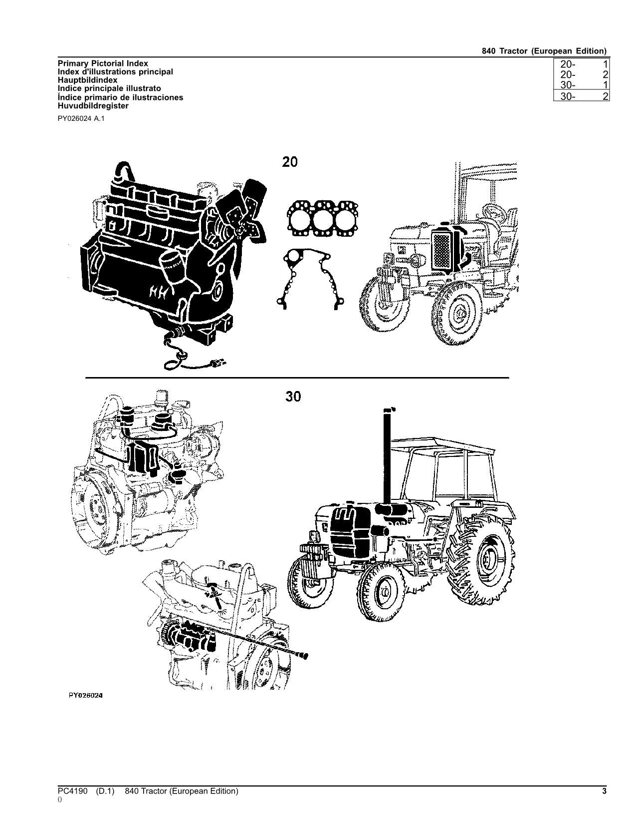 JOHN DEERE 840 TRAKTOR ERSATZTEILKATALOG HANDBUCH EUROPÄISCHE AUSGABE