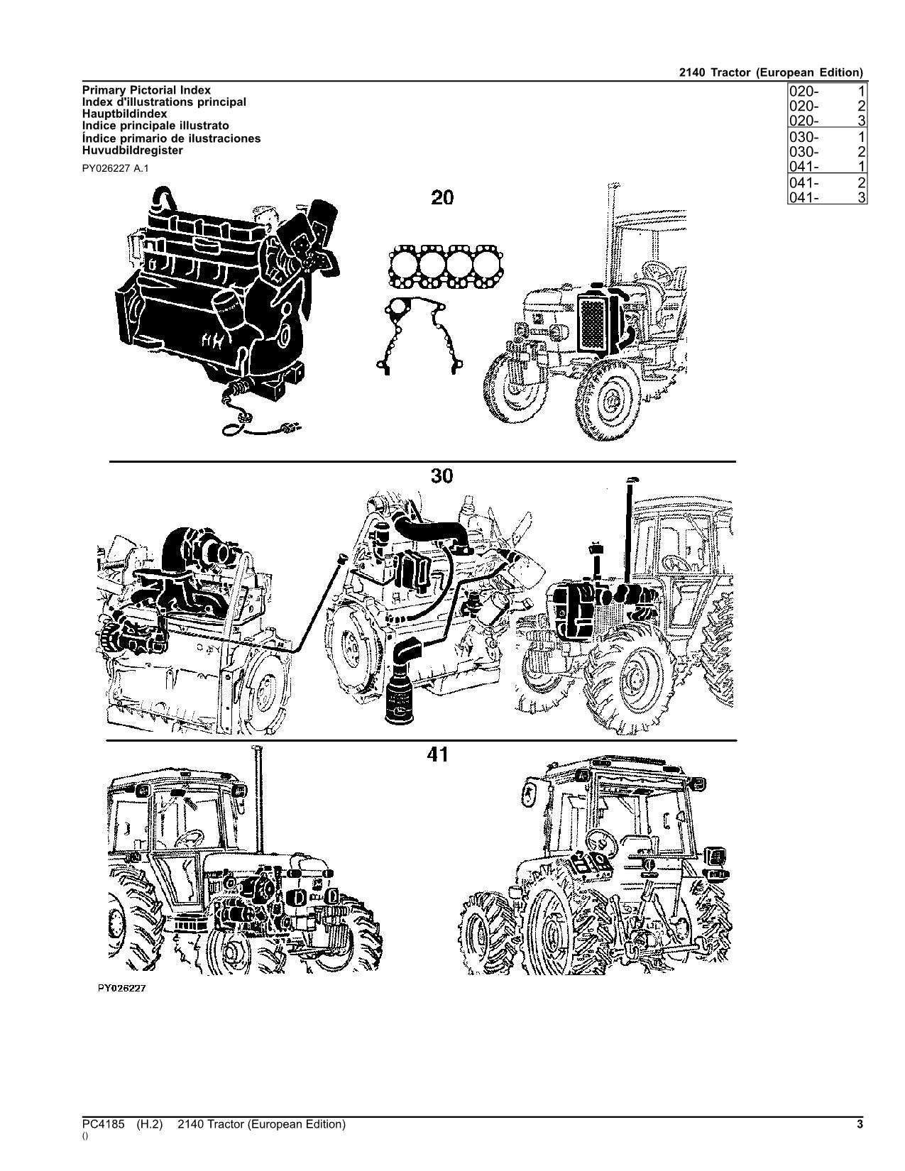 JOHN DEERE 2140 TRACTOR PARTS CATALOG MANUAL NORTH AMERICA EDITION