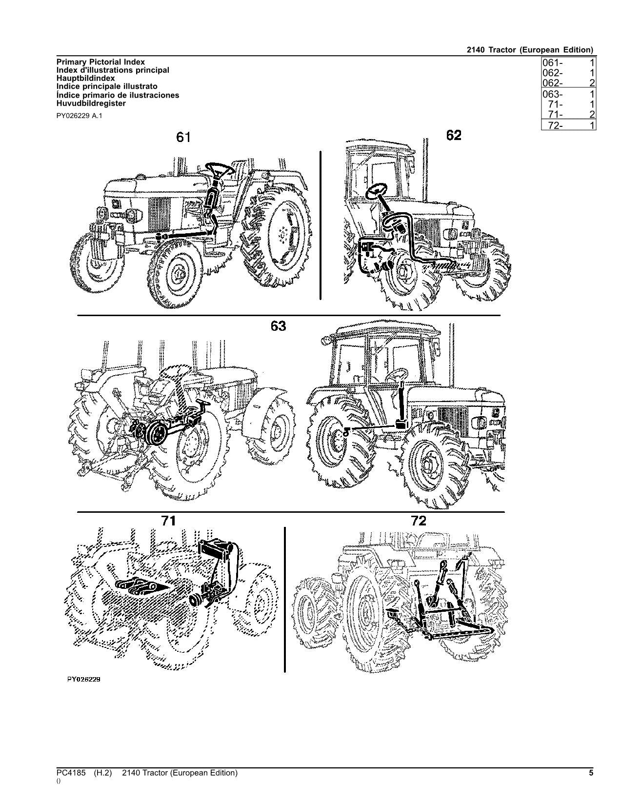 JOHN DEERE 2140 TRACTOR PARTS CATALOG MANUAL NORTH AMERICA EDITION