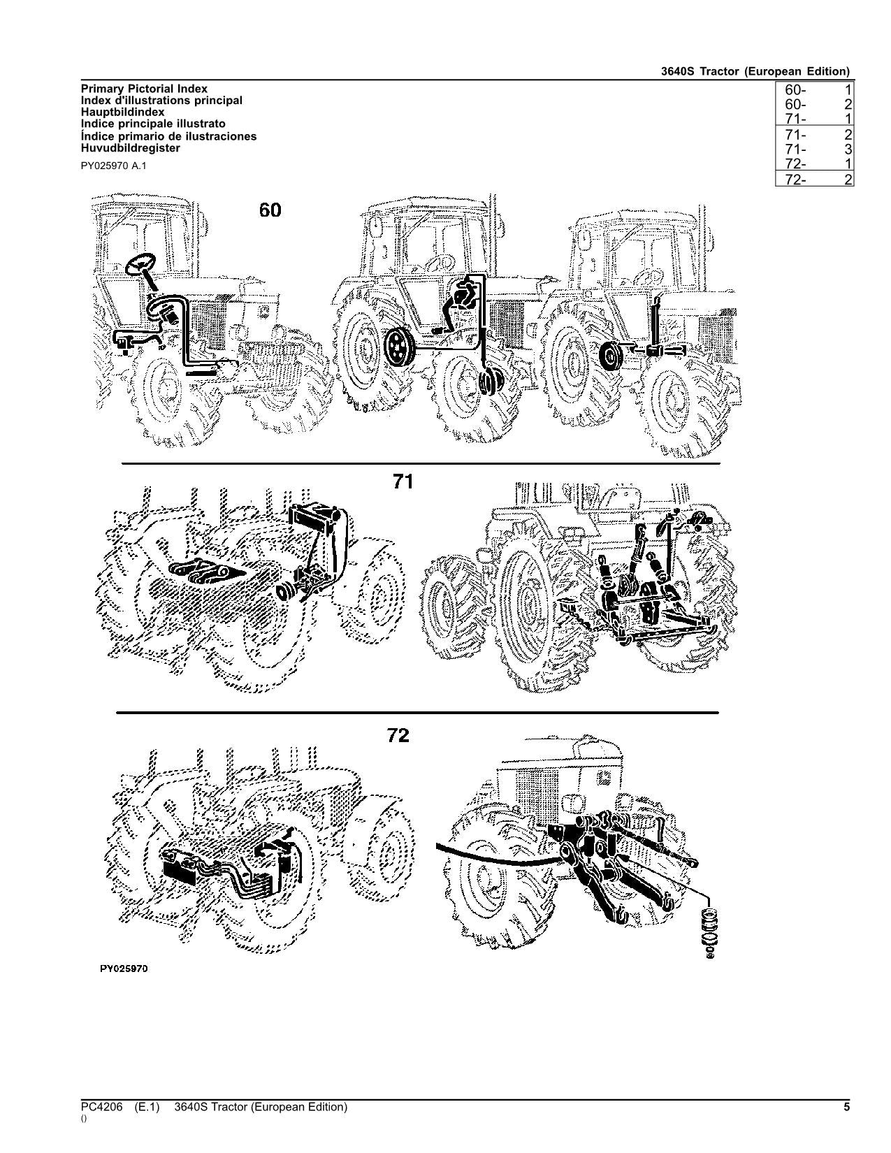 JOHN DEERE 3640S TRAKTOR-TEILEKATALOGHANDBUCH