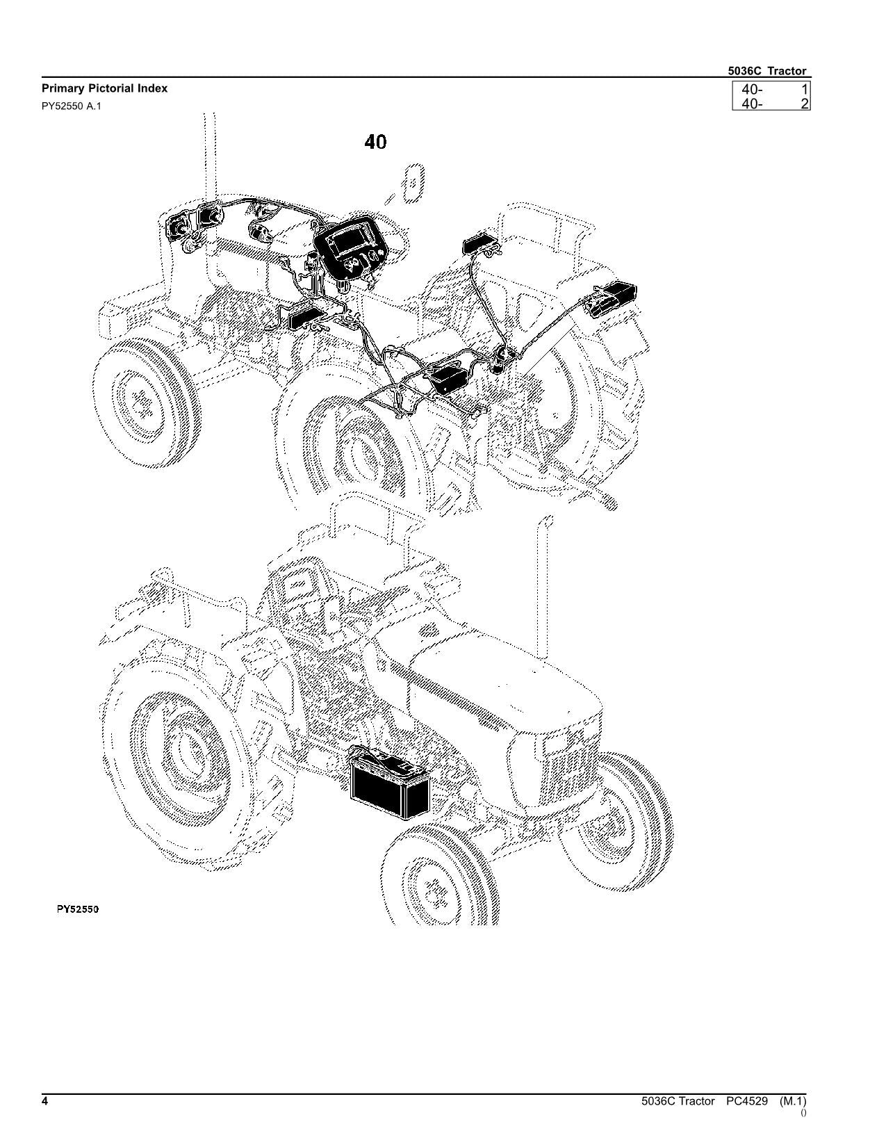 JOHN DEERE 5036C TRAKTOR ERSATZTEILKATALOGHANDBUCH PC4529