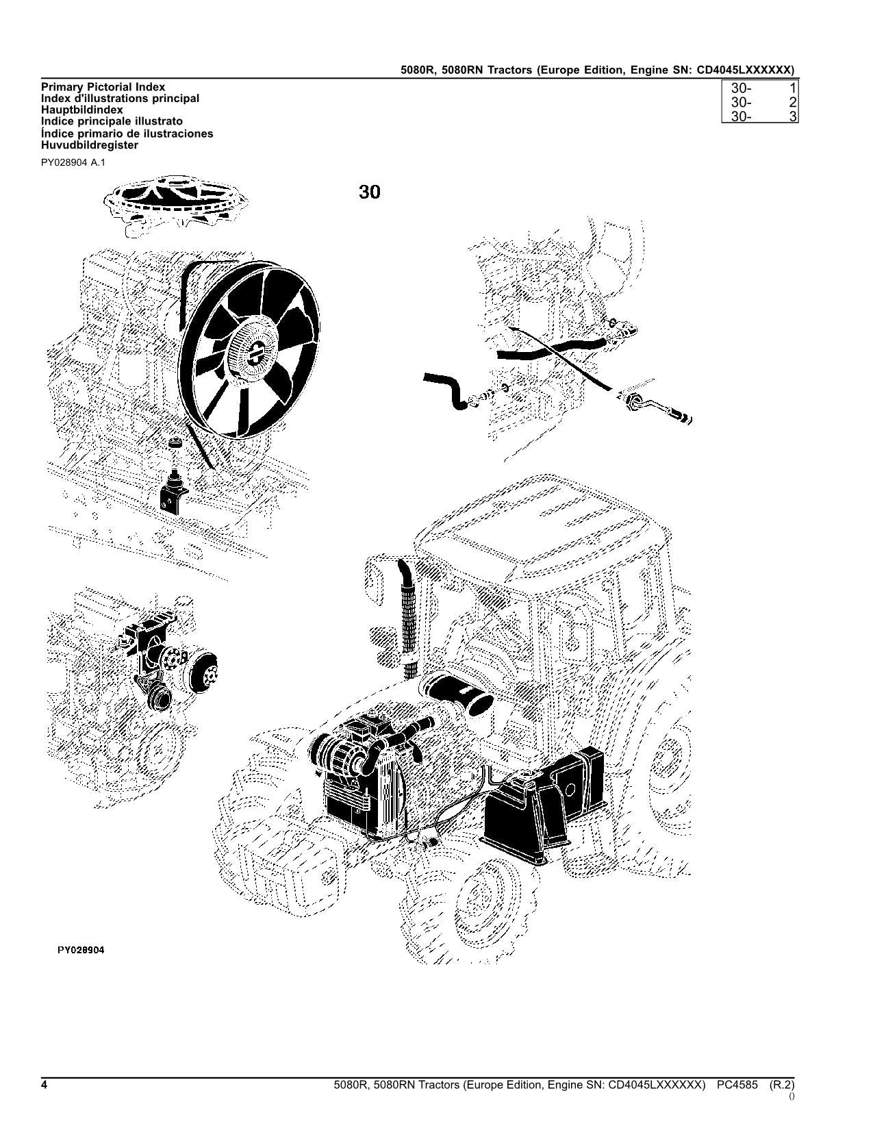 JOHN DEERE 5080R 5080RN TRAKTOR ERSATZTEILKATALOGHANDBUCH