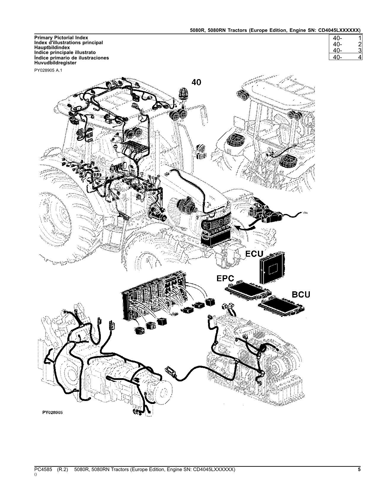 MANUEL DU CATALOGUE DES PIÈCES DE RECHANGE DU TRACTEUR JOHN DEERE 5080R 5080RN