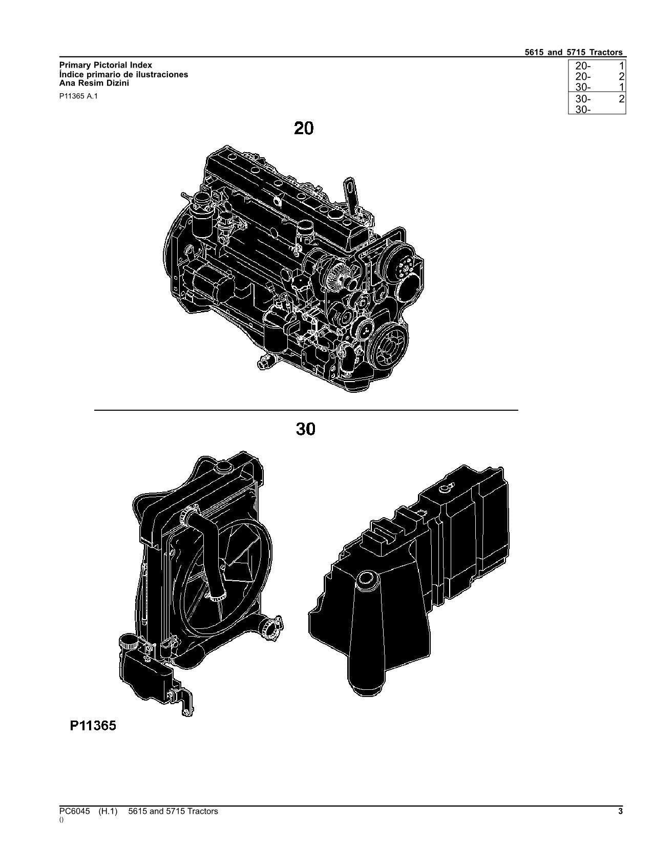 JOHN DEERE 5615 5715 TRACTOR PARTS CATALOG MANUAL