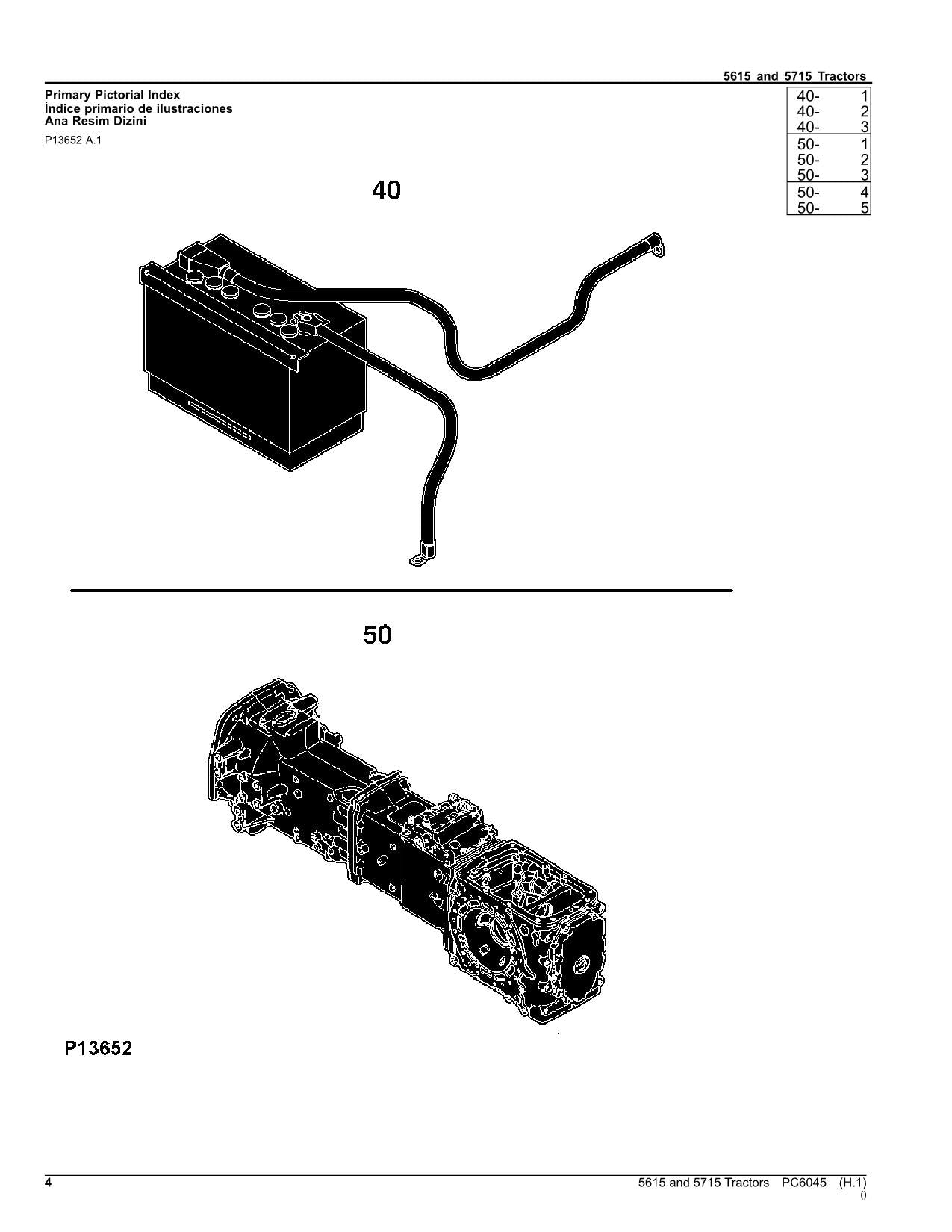 JOHN DEERE 5615 5715 TRACTOR PARTS CATALOG MANUAL