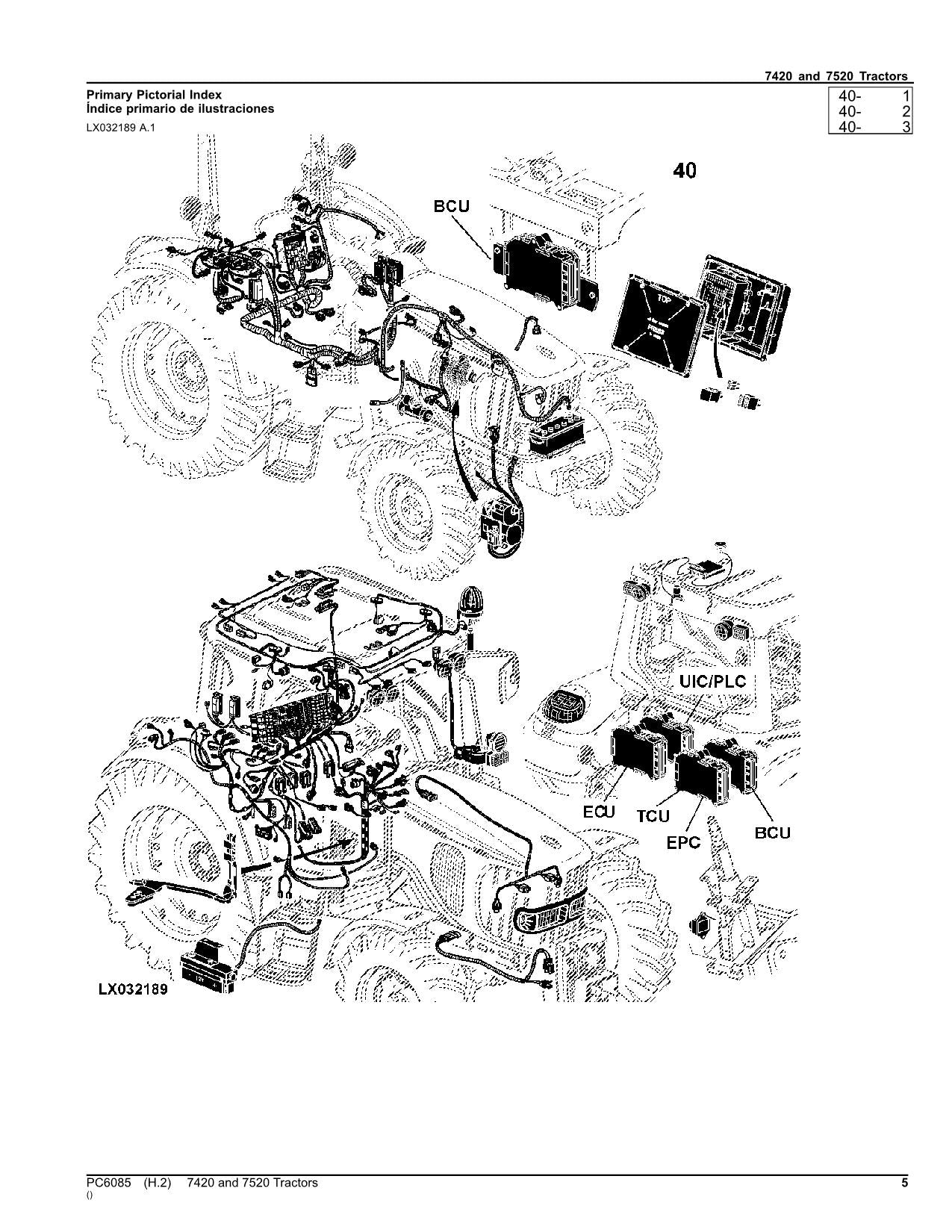 JOHN DEERE 7420 7520 TRAKTOR ERSATZTEILE KATALOGHANDBUCH