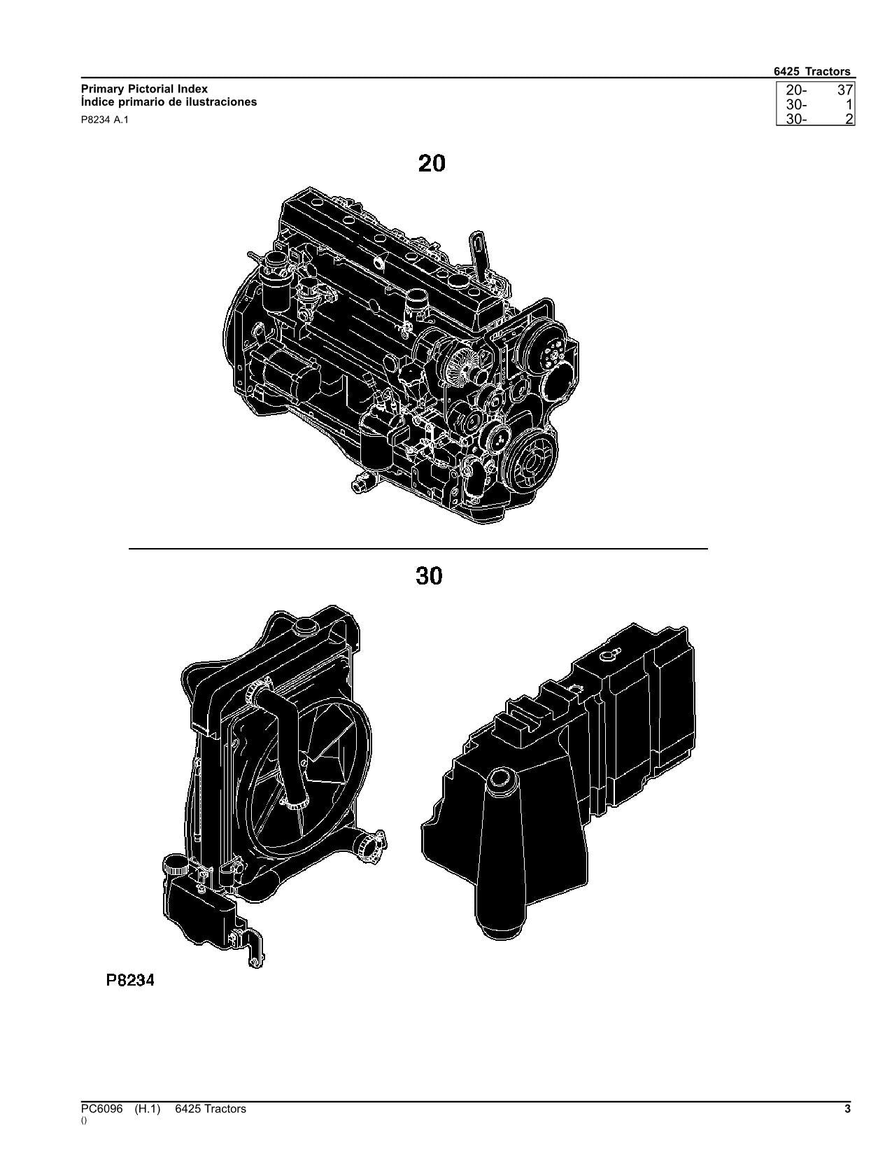 JOHN DEERE 6425 TRACTOR PARTS CATALOG MANUAL Worldwide